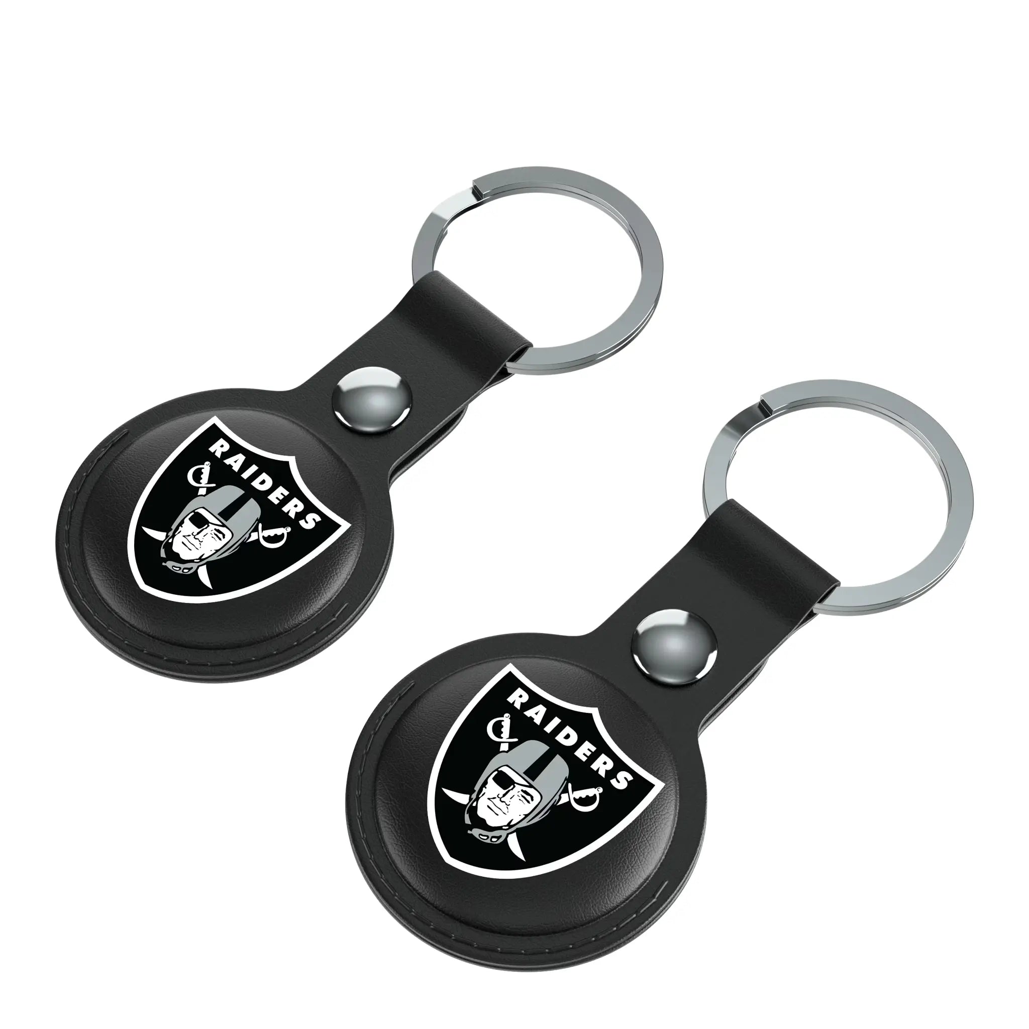 Las Vegas Raiders Insignia AirTag Black Airtag Holder 2-Pack - Isometric View