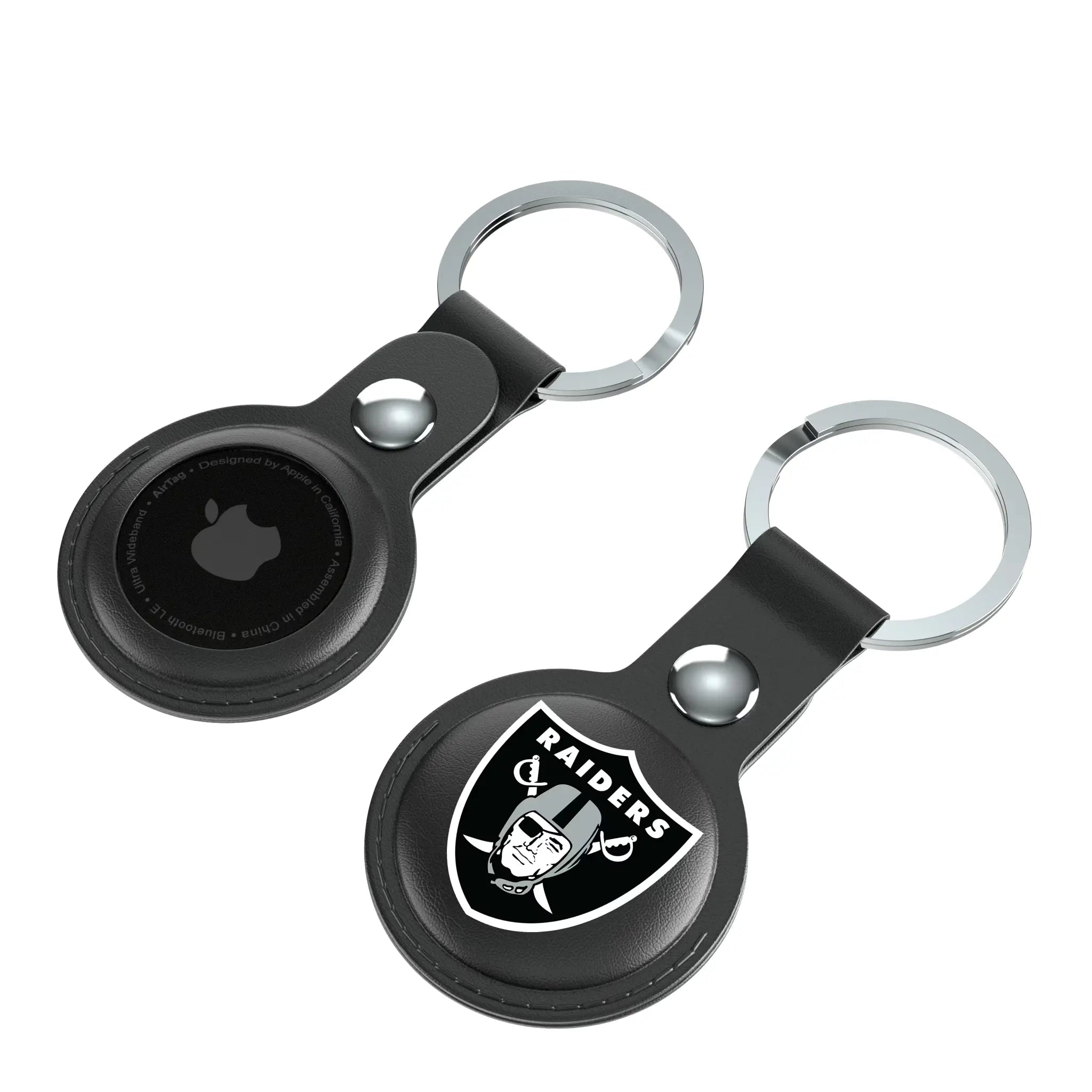 Las Vegas Raiders Insignia AirTag Black Airtag Holder 2-Pack - Isometric View