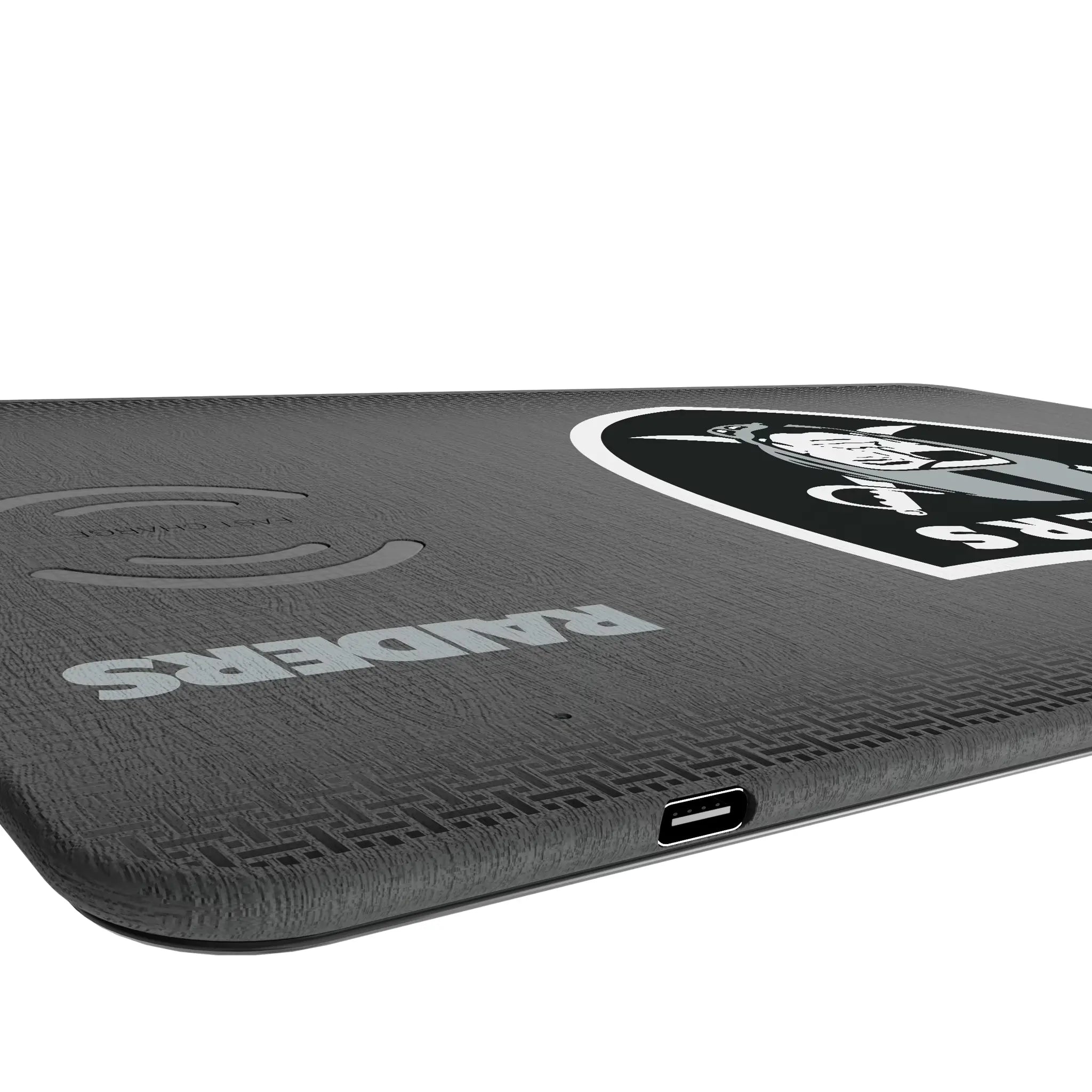 Las Vegas Raiders Linen 15-Watt Wireless Charger and Mouse Pad
