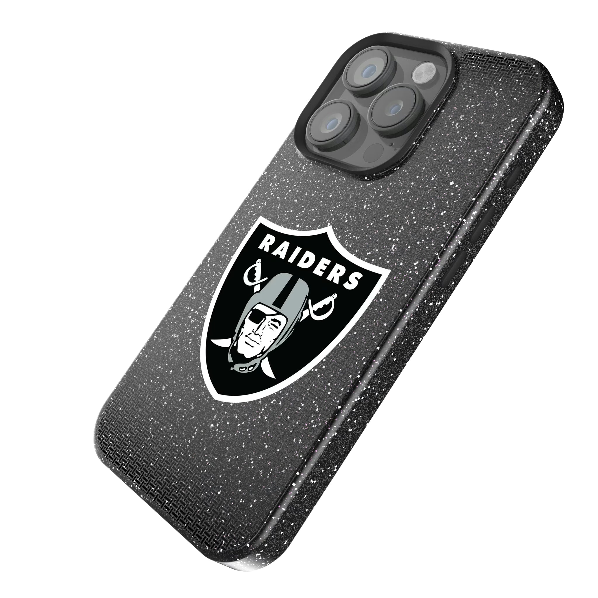 Las Vegas Raiders Linen iPhone Bling Phone Case for Apple iPhone - Isometric View