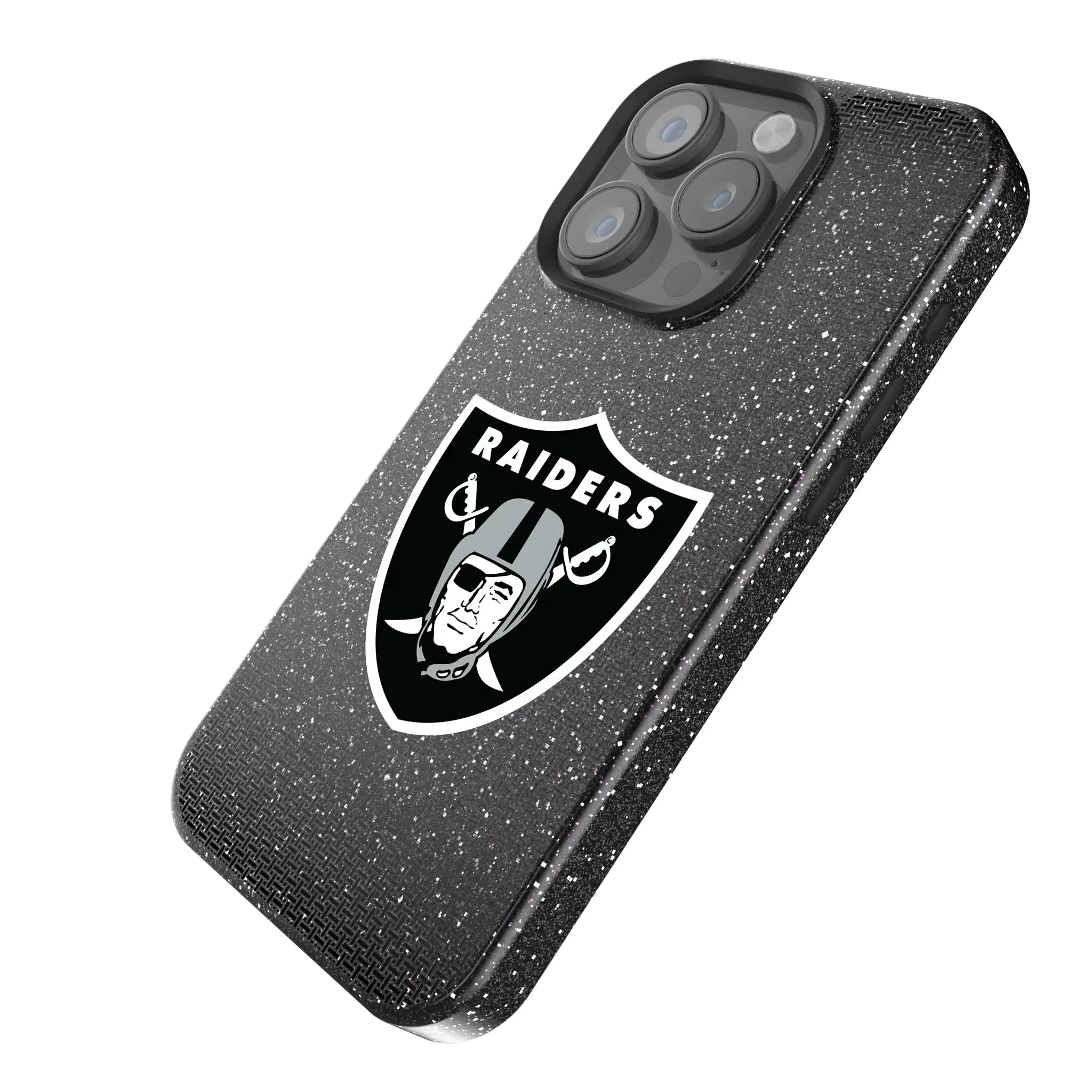 Las Vegas Raiders Linen iPhone Bling Phone Case for Apple iPhone - Isometric View