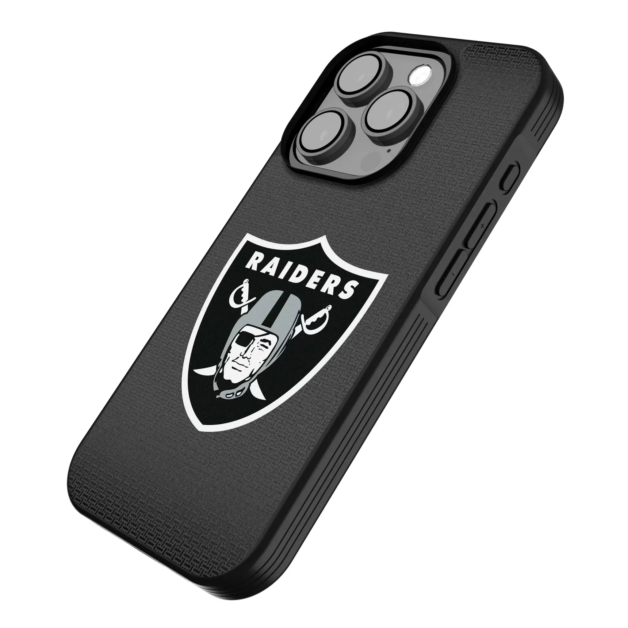 Las Vegas Raiders Linen iPhone Bump Phone Case for Apple iPhone - Isometric View