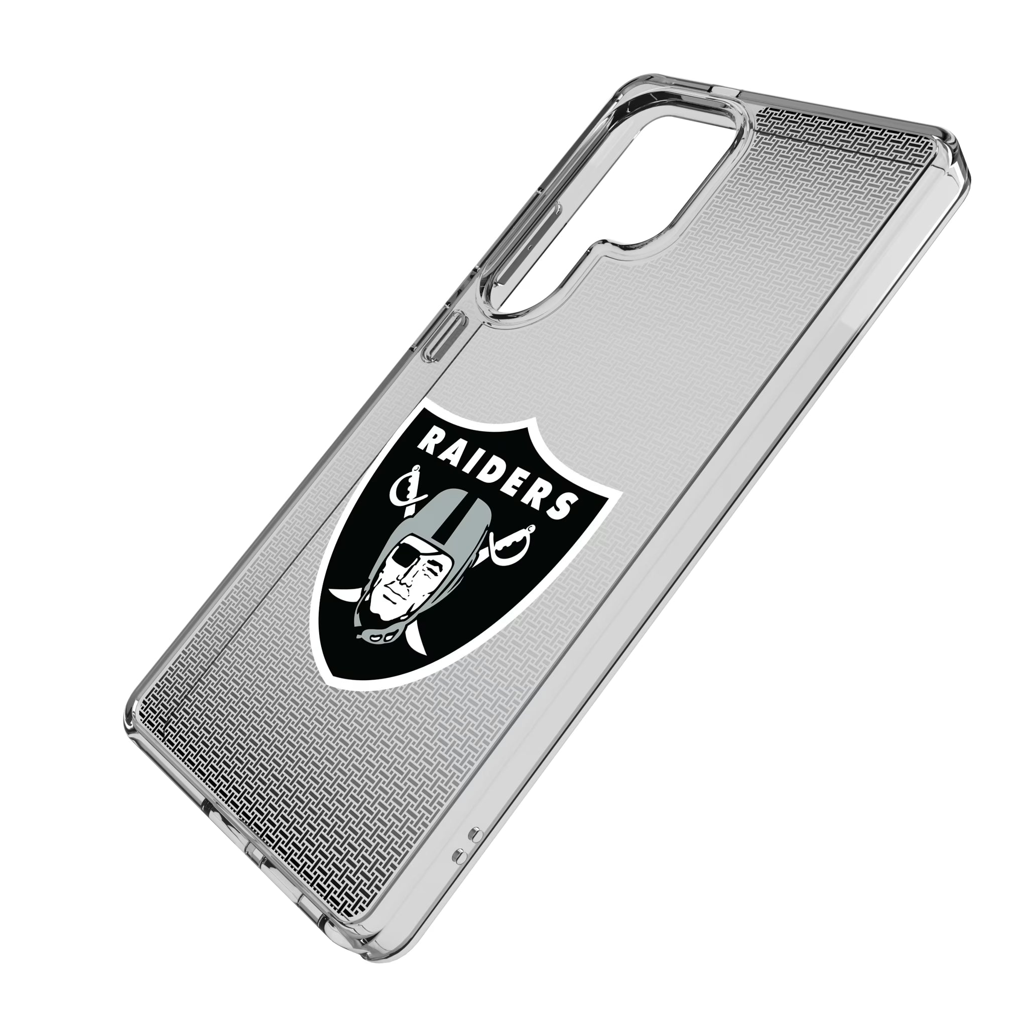 Las Vegas Raiders Linen Galaxy Clear Phone Case for Samsung Galaxy - Isometric View