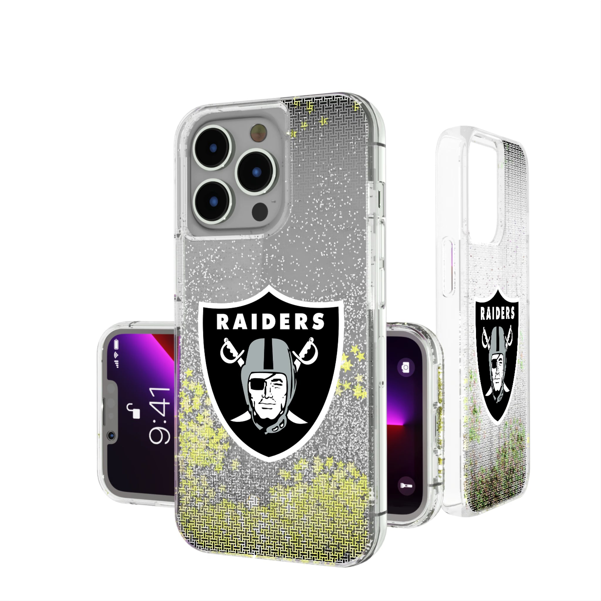Las Vegas Raiders Linen iPhone Glitter Phone Case for Apple iPhone