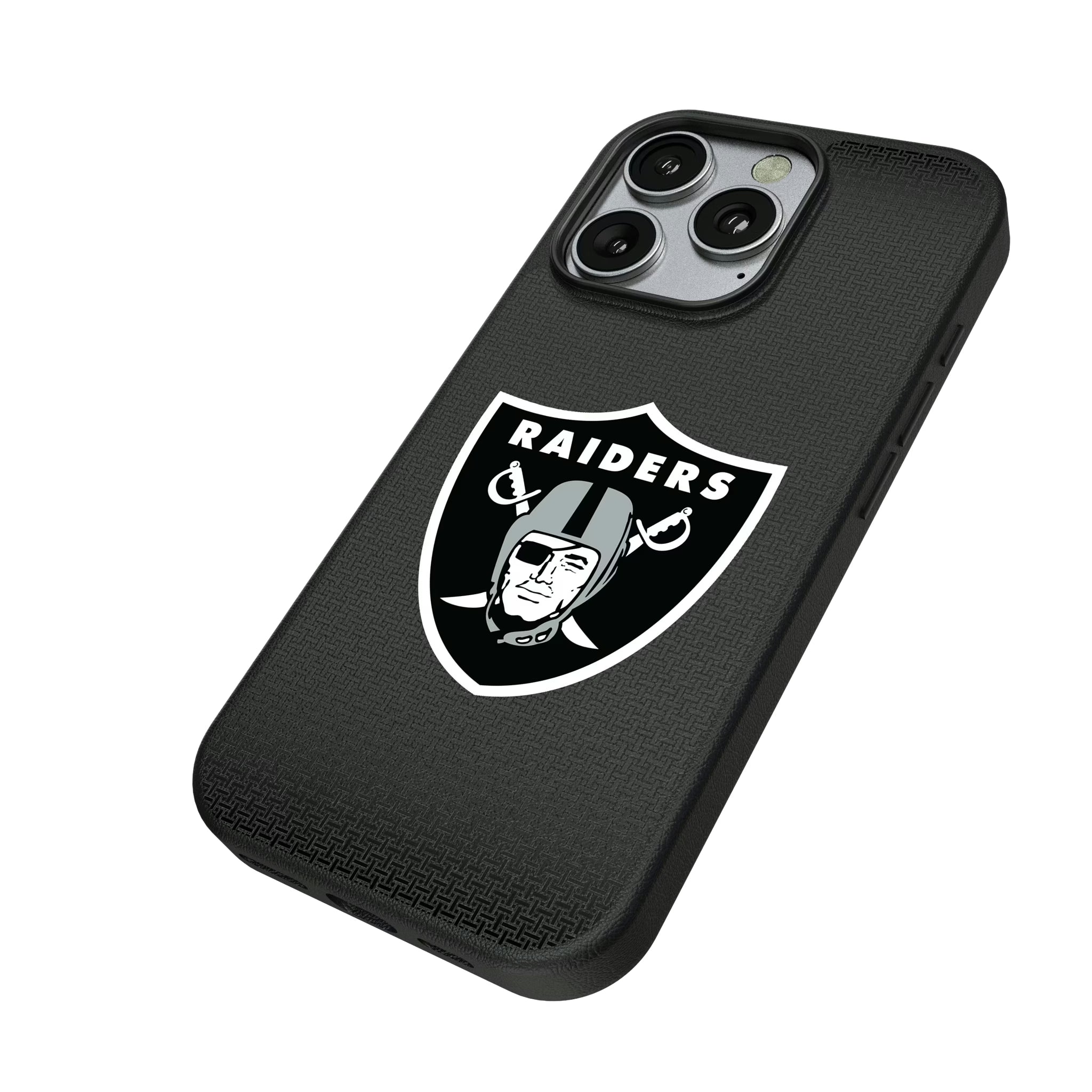 Las Vegas Raiders Linen iPhone MagSafe Compatible Phone Case for Apple iPhone - Isometric View