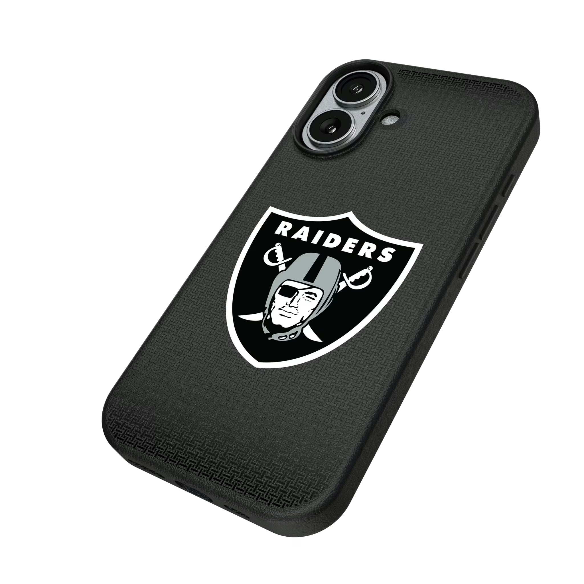 Las Vegas Raiders Linen iPhone MagSafe Compatible Phone Case for Apple iPhone - Isometric View#Device_iPhone 17