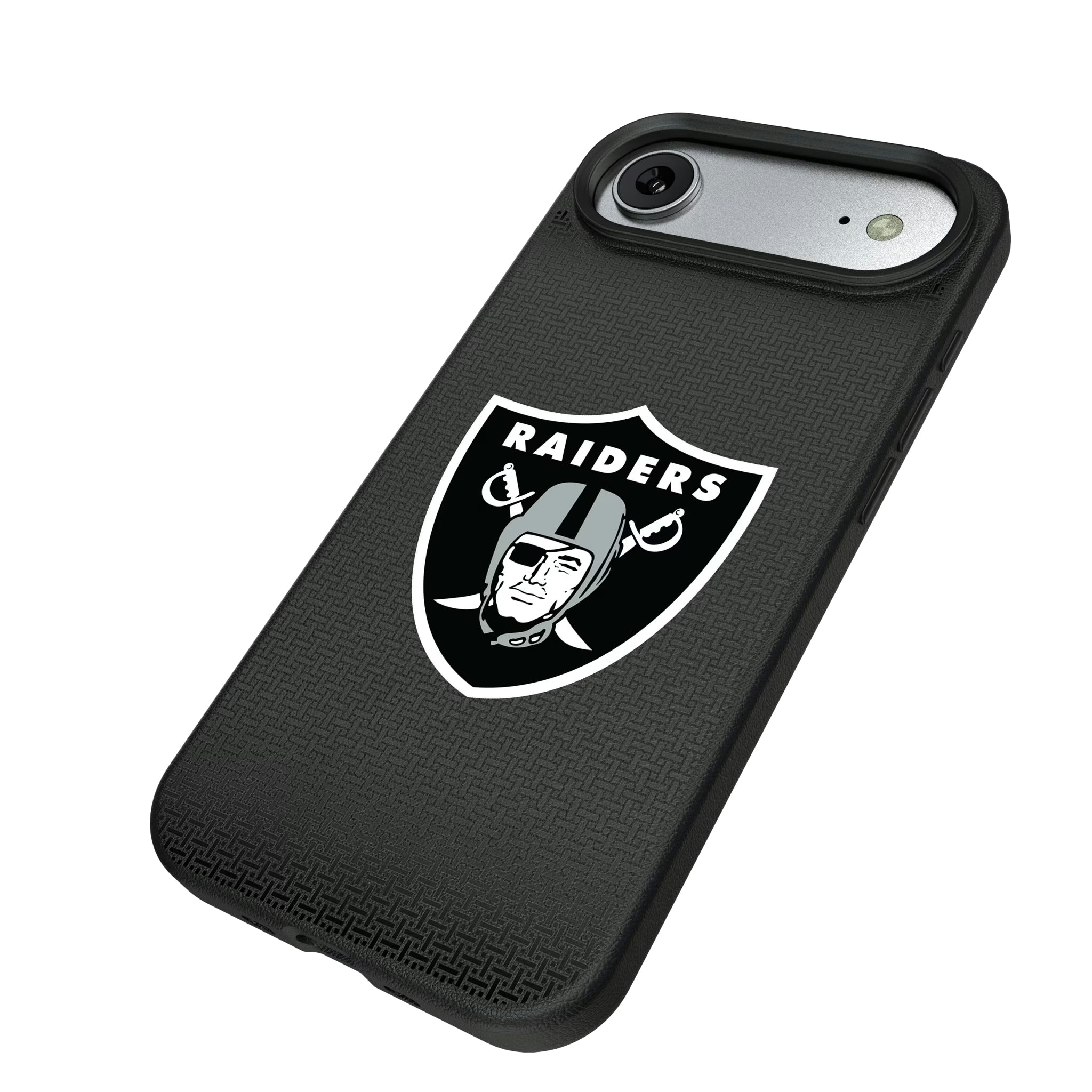 Las Vegas Raiders Linen iPhone MagSafe Compatible Phone Case for Apple iPhone - Isometric View#Device_iPhone Air