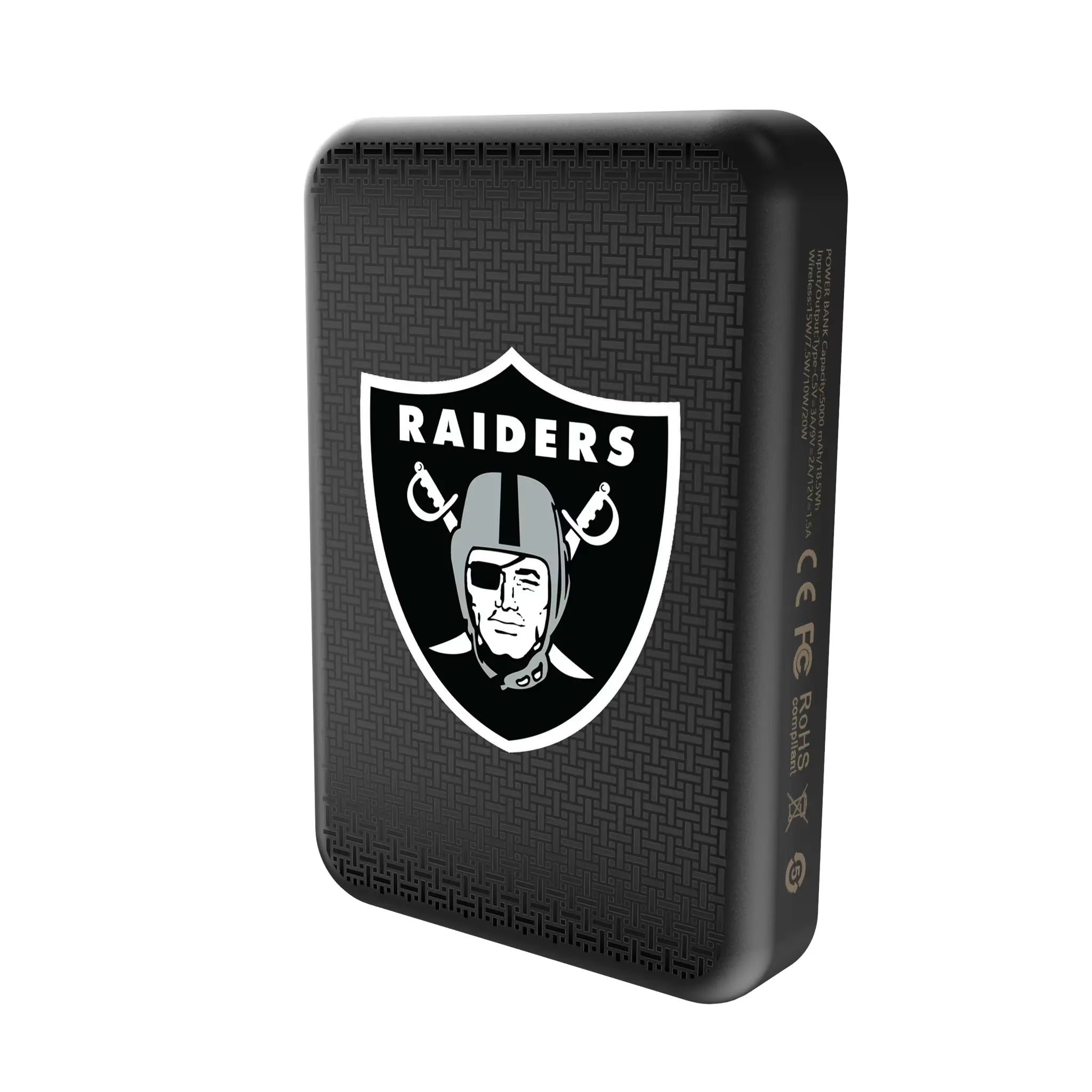 Las Vegas Raiders Linen Wireless Mag Power Bank