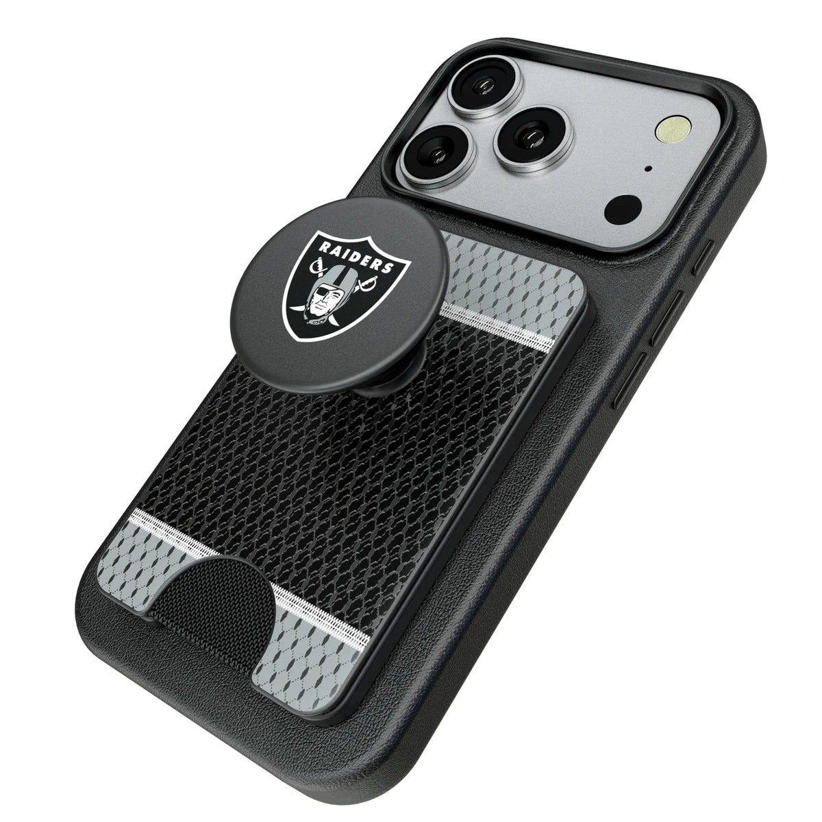 Las Vegas Raiders Mesh Popsockets Wallet Magnetic - Isometric View