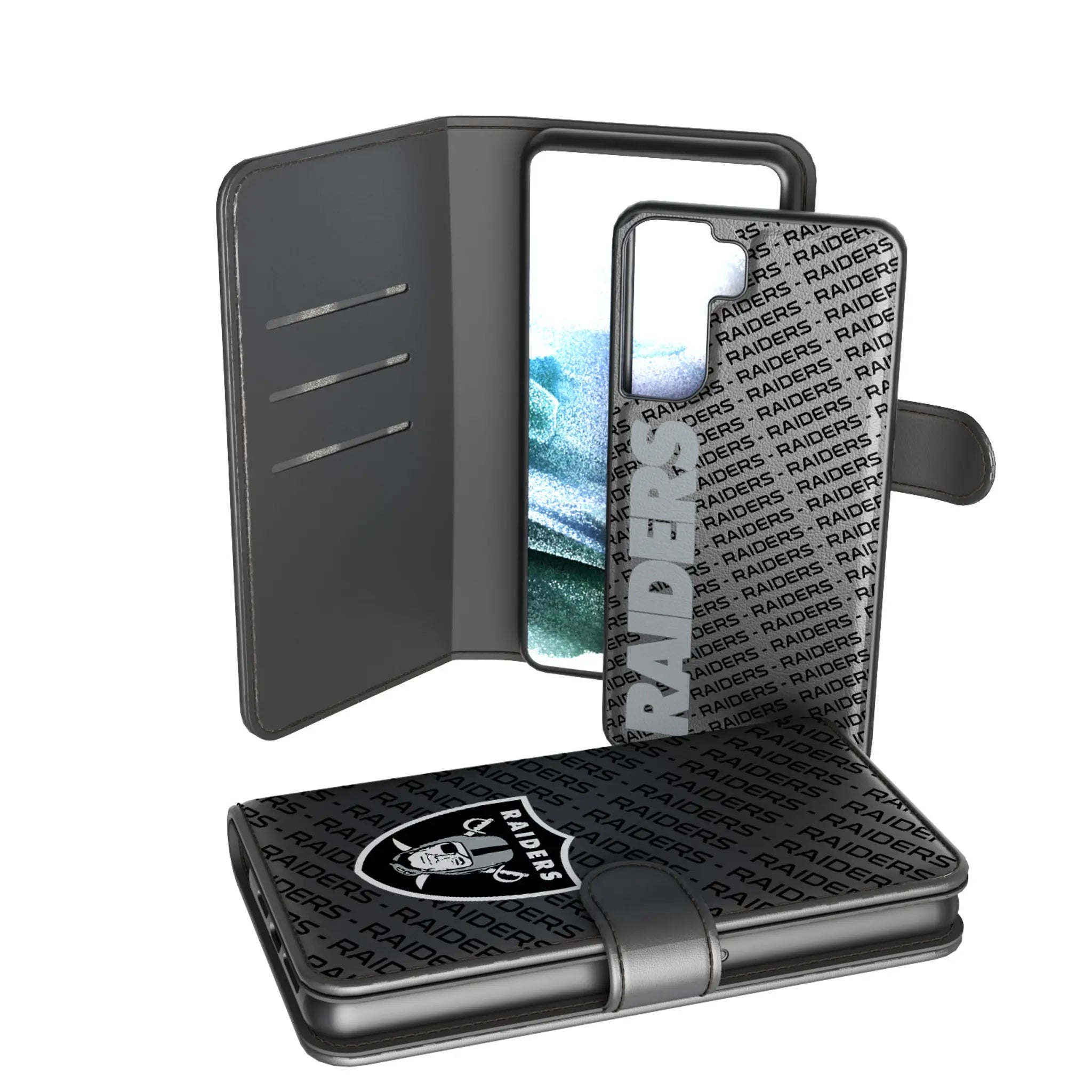 Las Vegas Raiders Monocolor Tilt Galaxy Wallet Phone Case for Samsung Galaxy