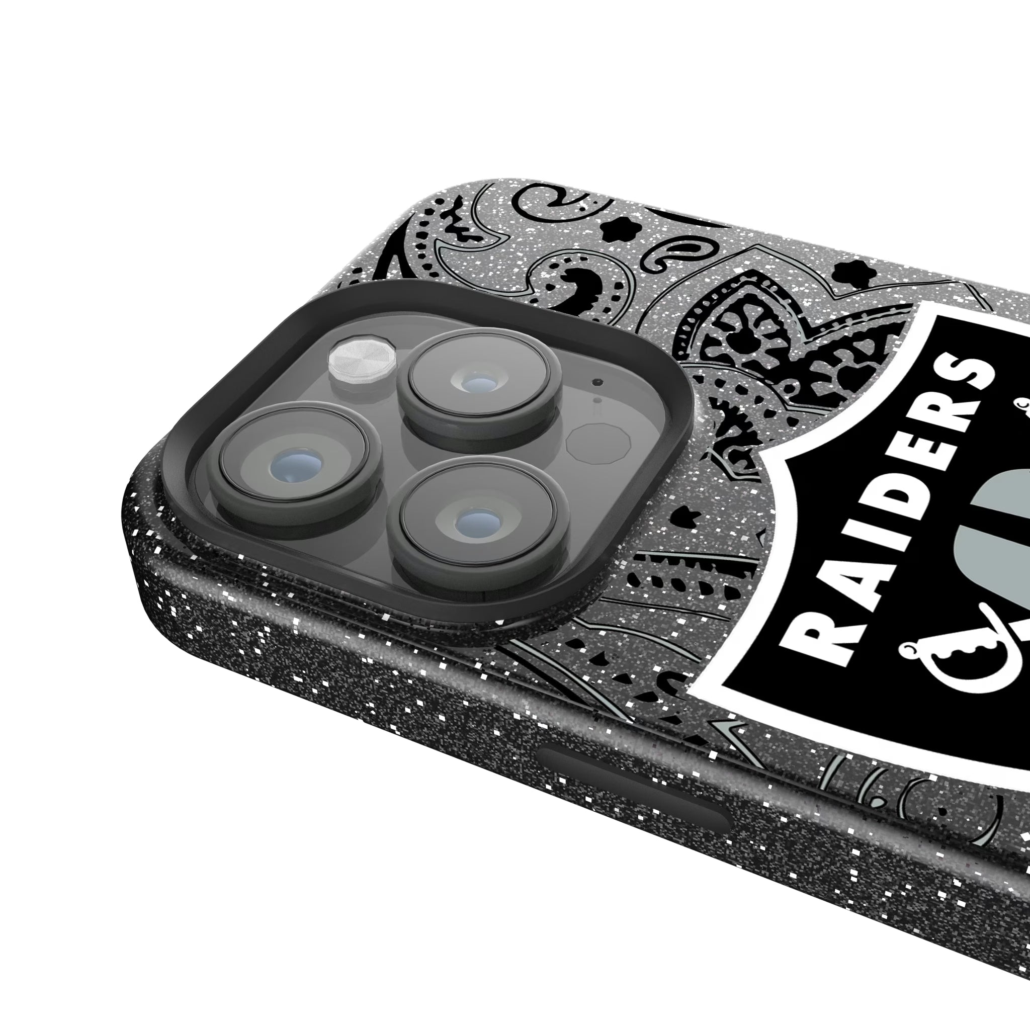 Las Vegas Raiders Paisley iPhone Bling Phone Case for Apple iPhone - Detail