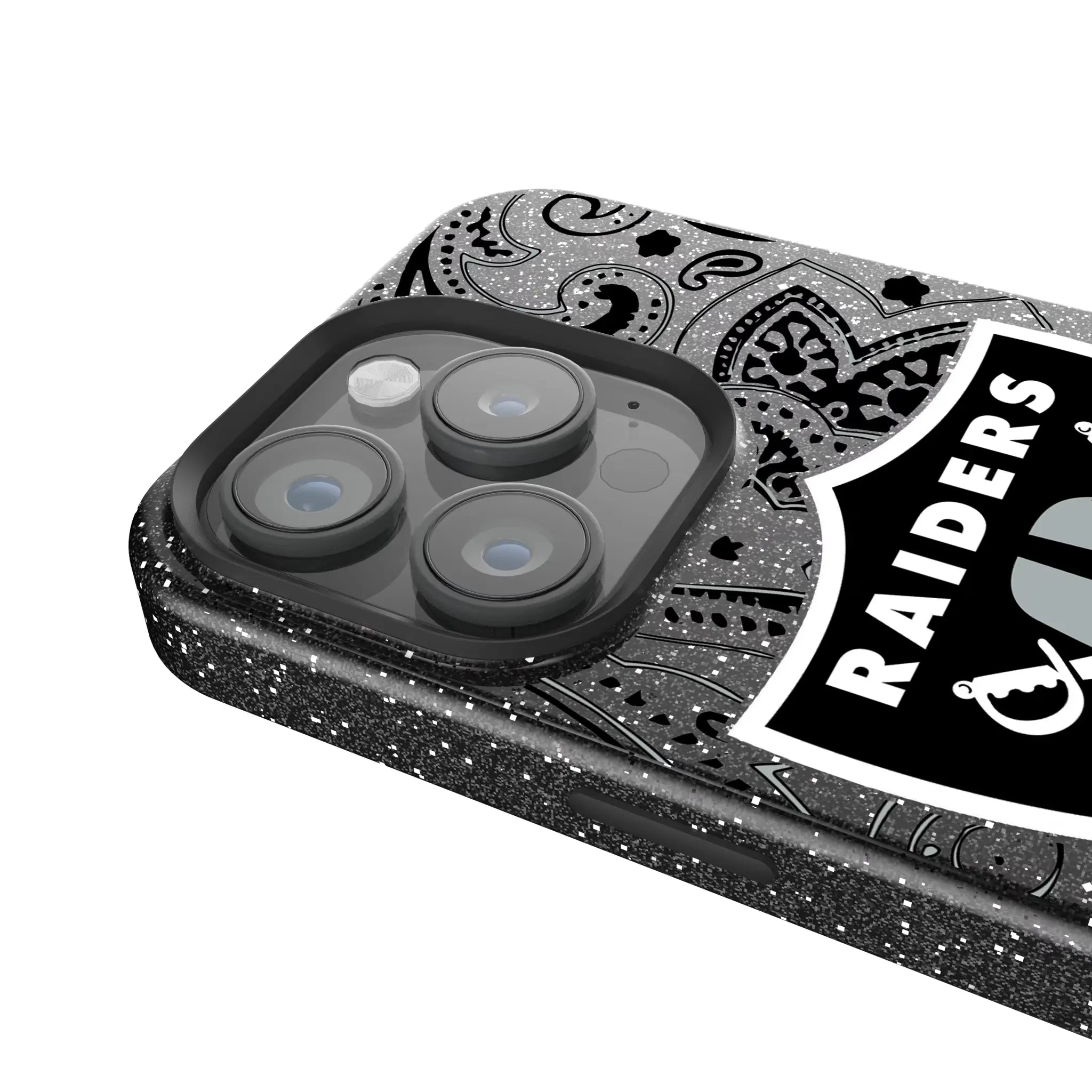 Las Vegas Raiders Paisley iPhone Bling Phone Case for Apple iPhone - Detail