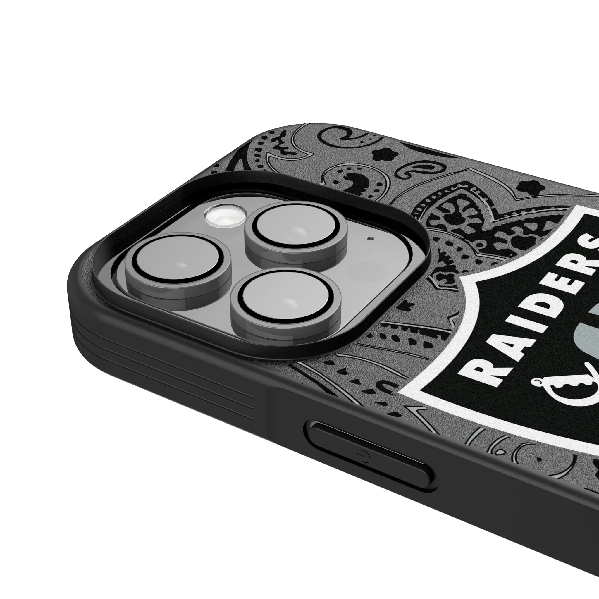 Las Vegas Raiders Paisley iPhone Bump Phone Case for Apple iPhone - Detail