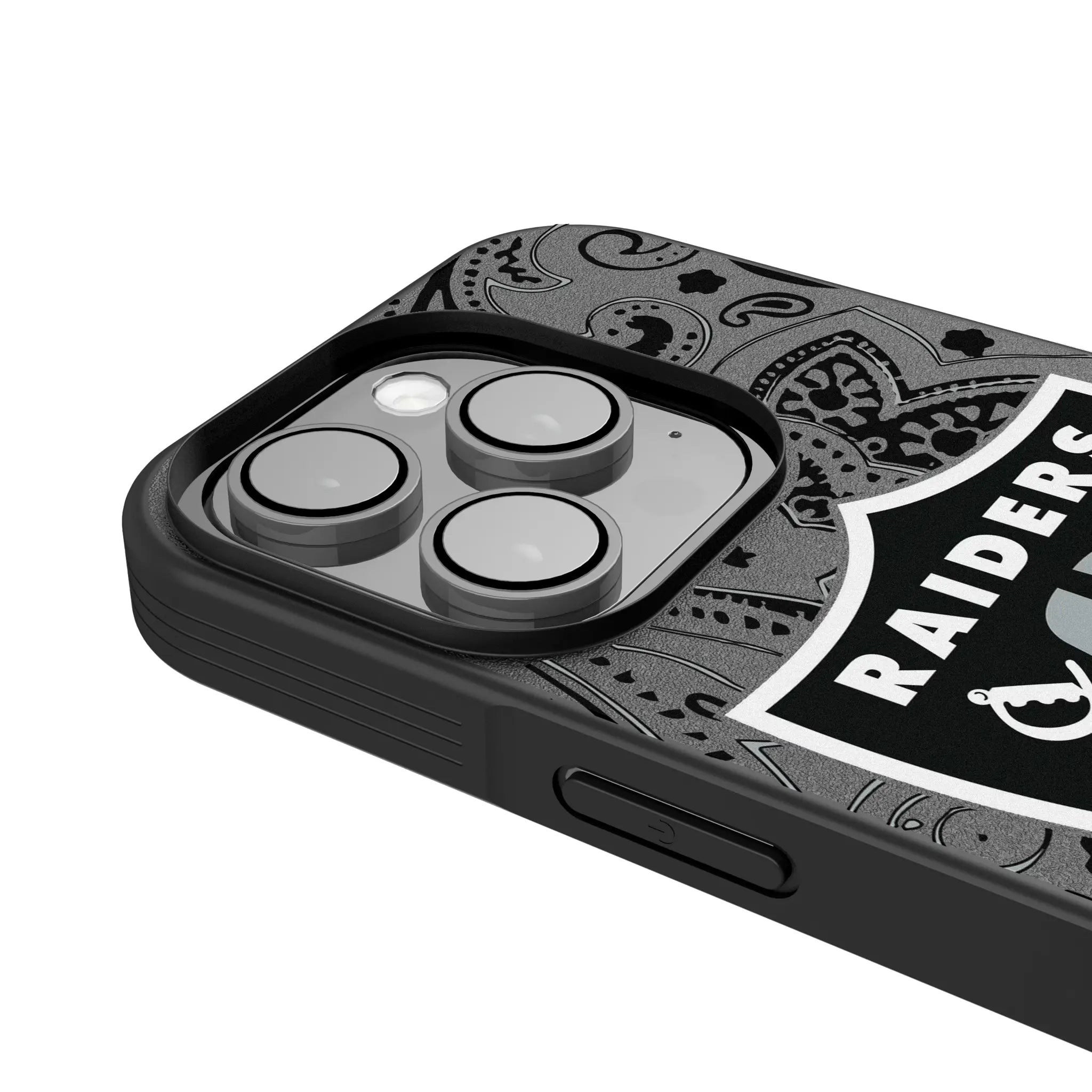 Las Vegas Raiders Paisley iPhone Bump Phone Case for Apple iPhone - Detail