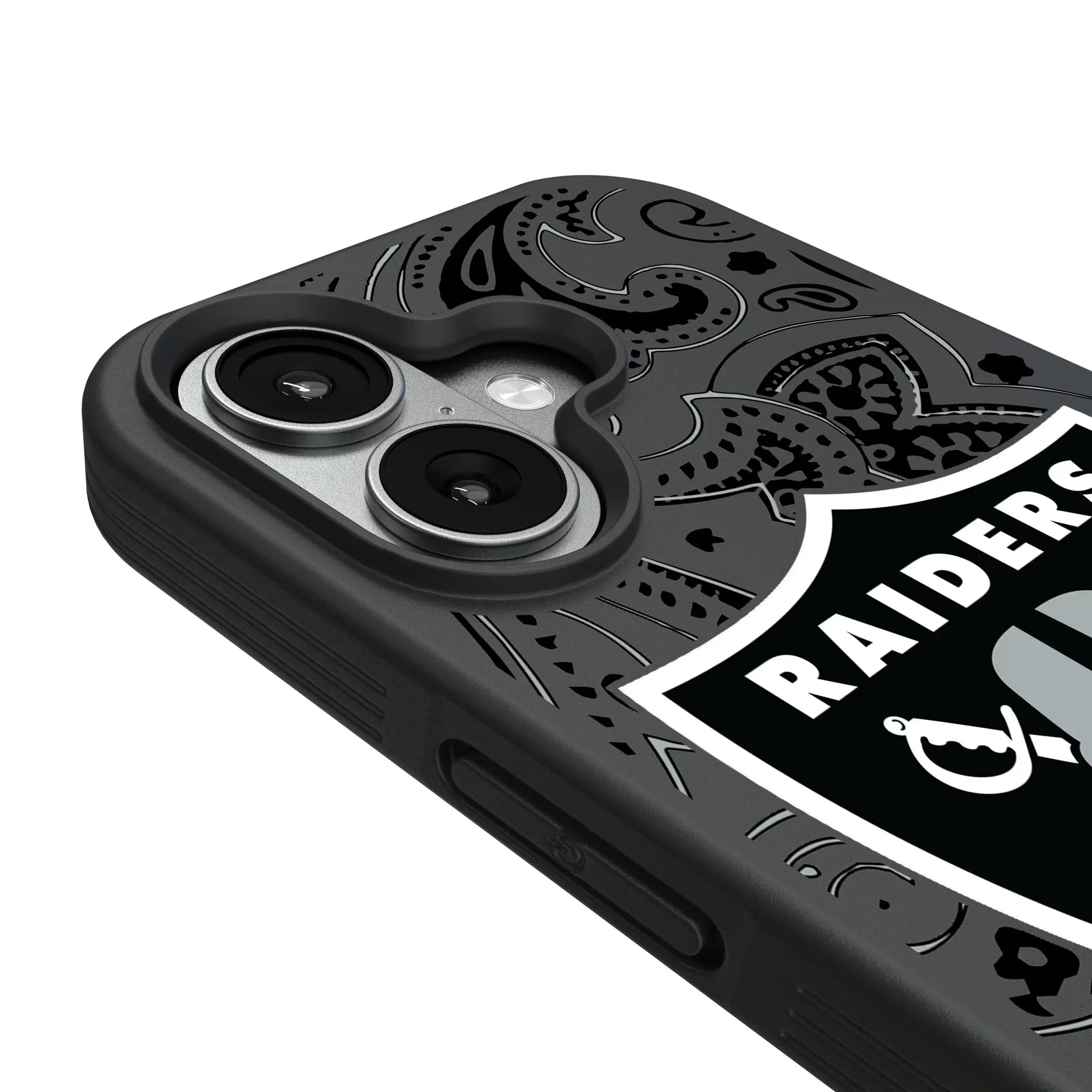 Las Vegas Raiders Paisley iPhone Bump Phone Case for Apple iPhone - Detail#Device_iPhone 17