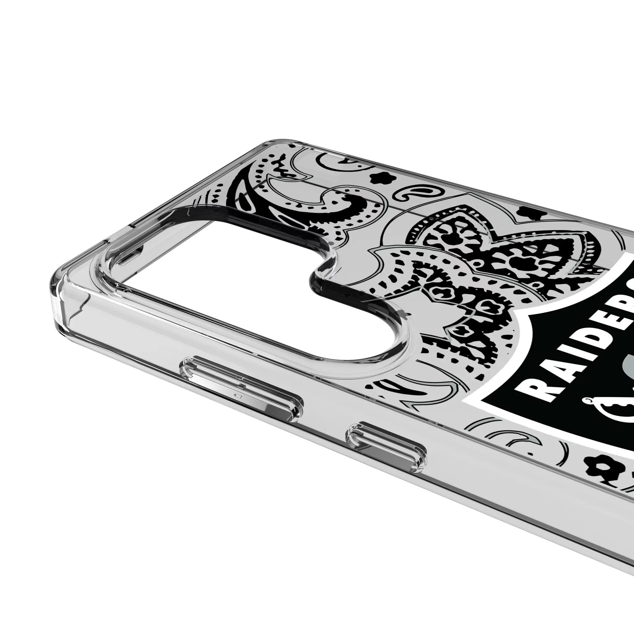 Las Vegas Raiders Paisley Galaxy Clear Phone Case for Samsung Galaxy - Detail#Device_Galaxy S25 Ultra