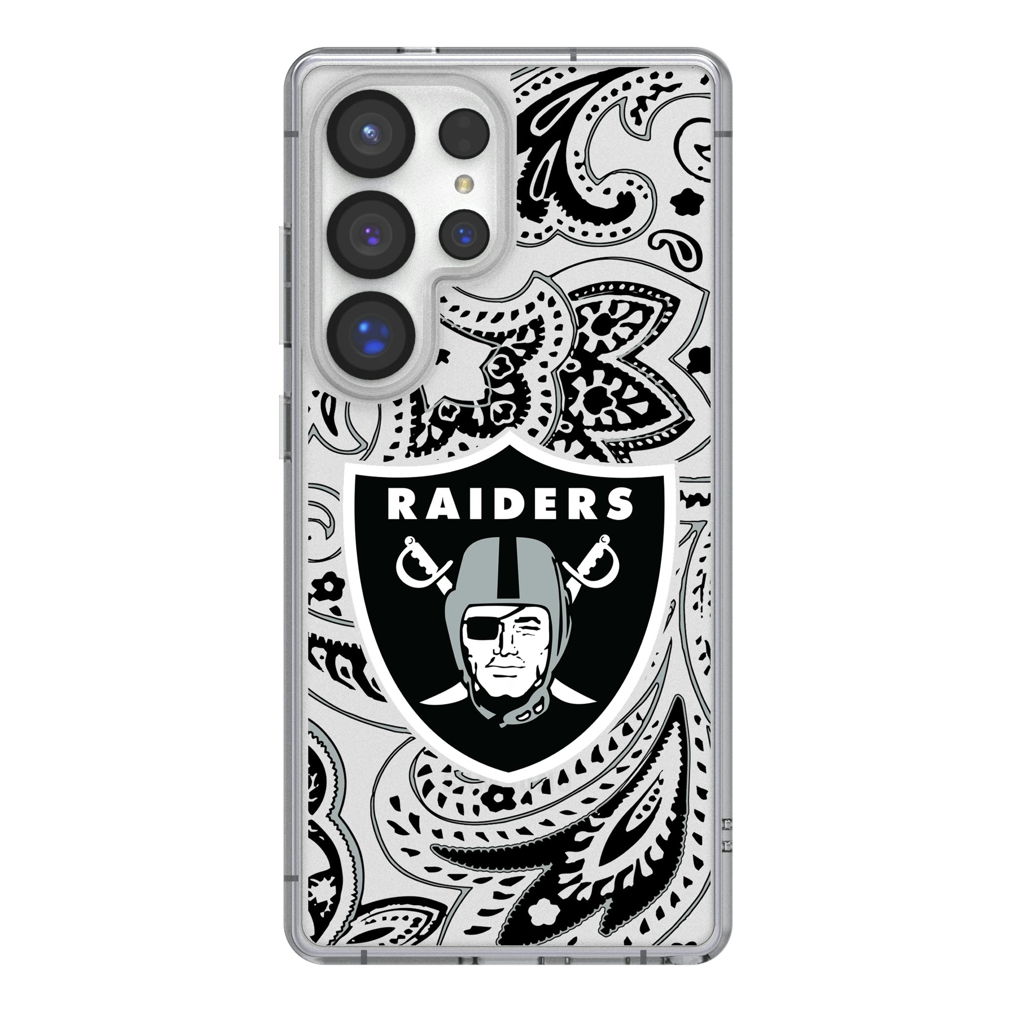 Las Vegas Raiders Paisley Galaxy Clear Phone Case for Samsung Galaxy
