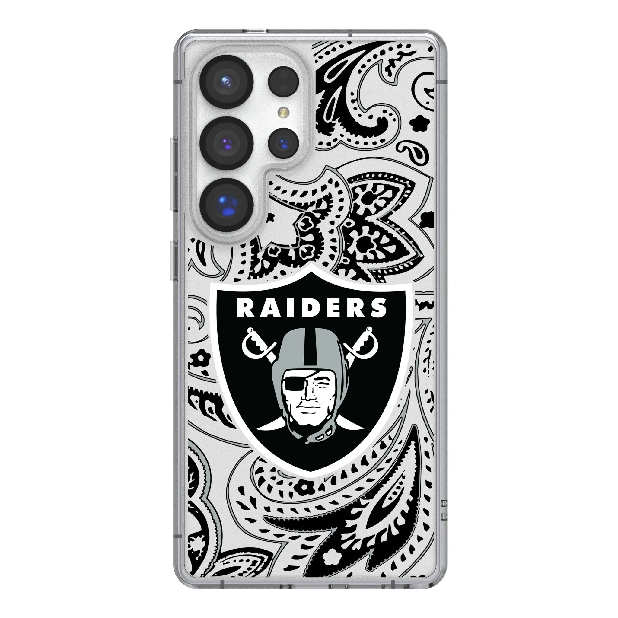 Las Vegas Raiders Paisley Galaxy Clear Phone Case for Samsung Galaxy#Device_Galaxy S25 Ultra