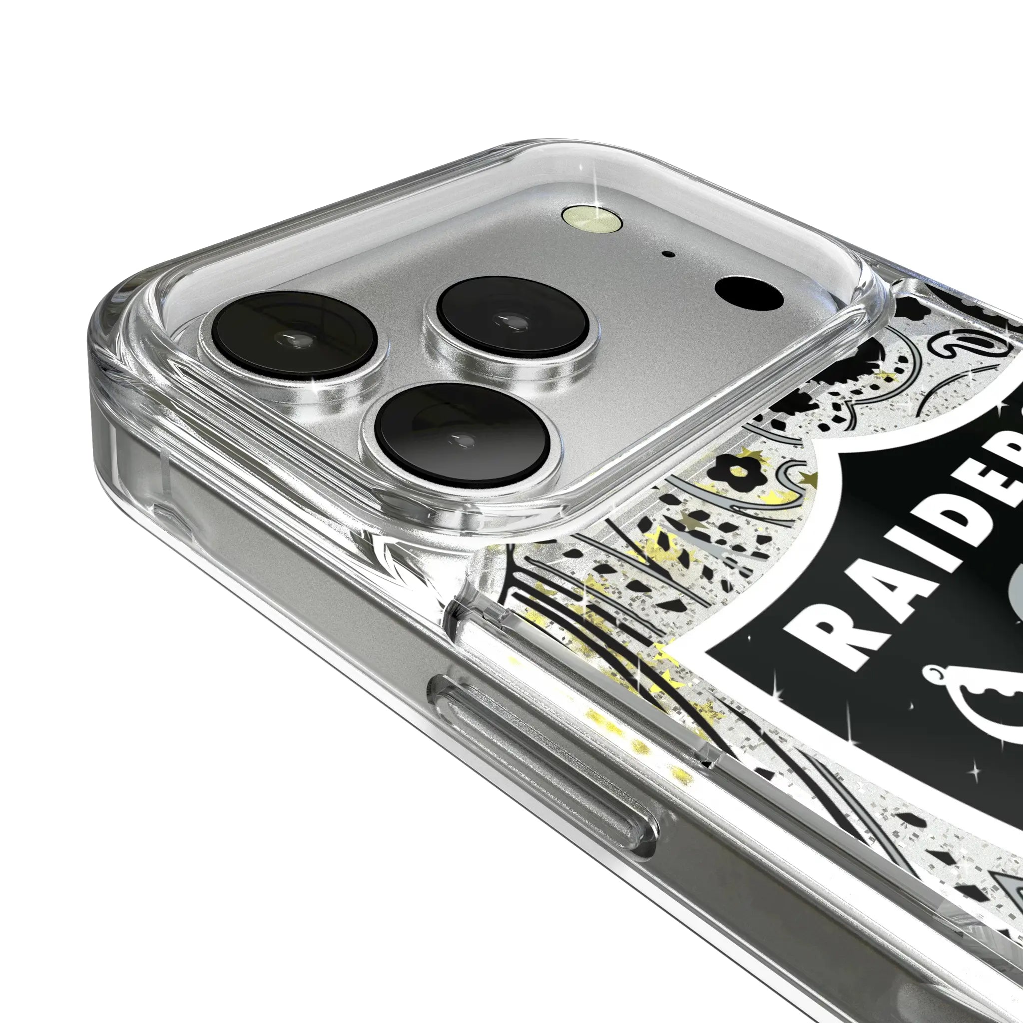 Las Vegas Raiders Paisley iPhone Glitter Phone Case for Apple iPhone - Detail