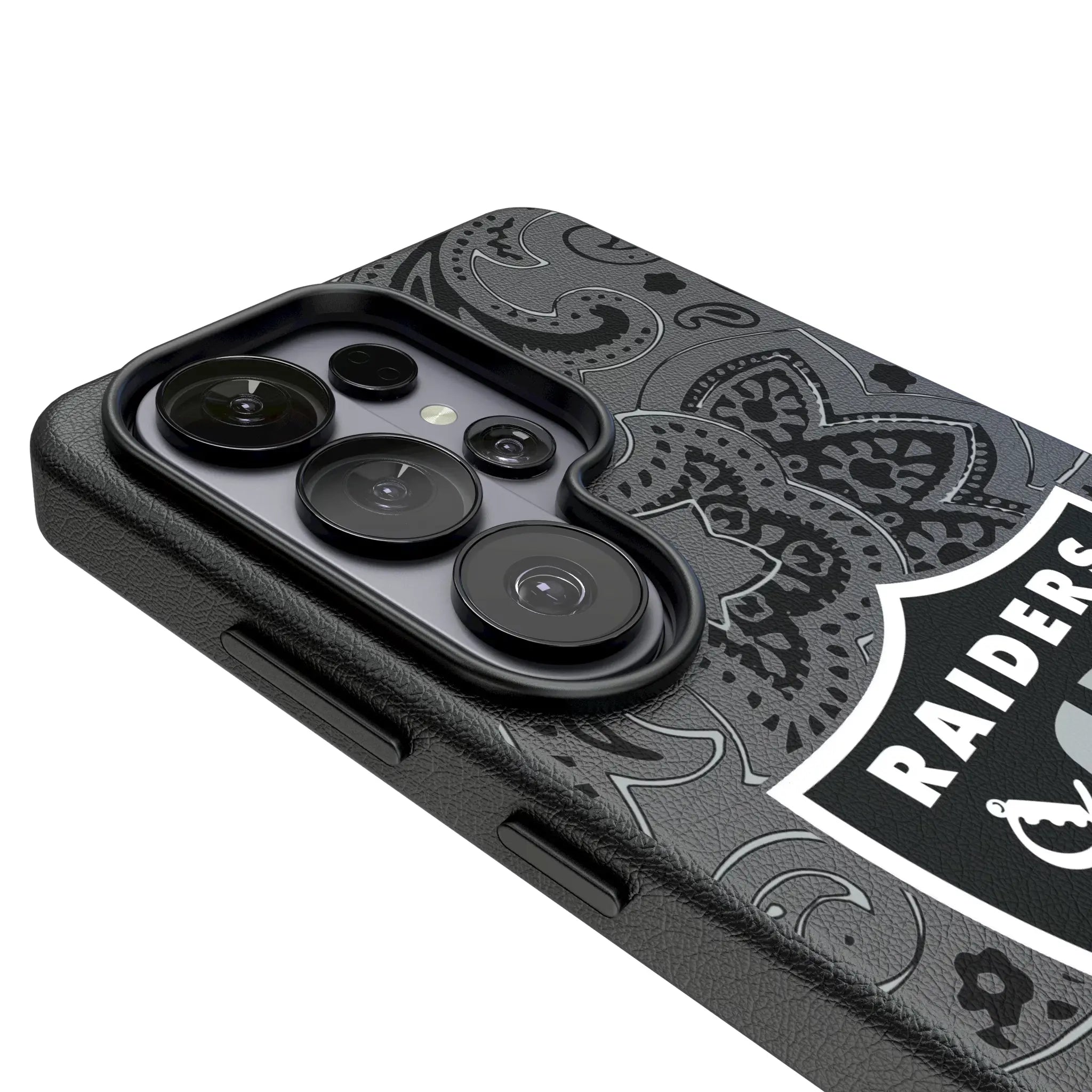 Las Vegas Raiders Paisley Galaxy MagSafe Compatible Phone Case for Samsung Galaxy - Detail#Device_Galaxy S26 Ultra