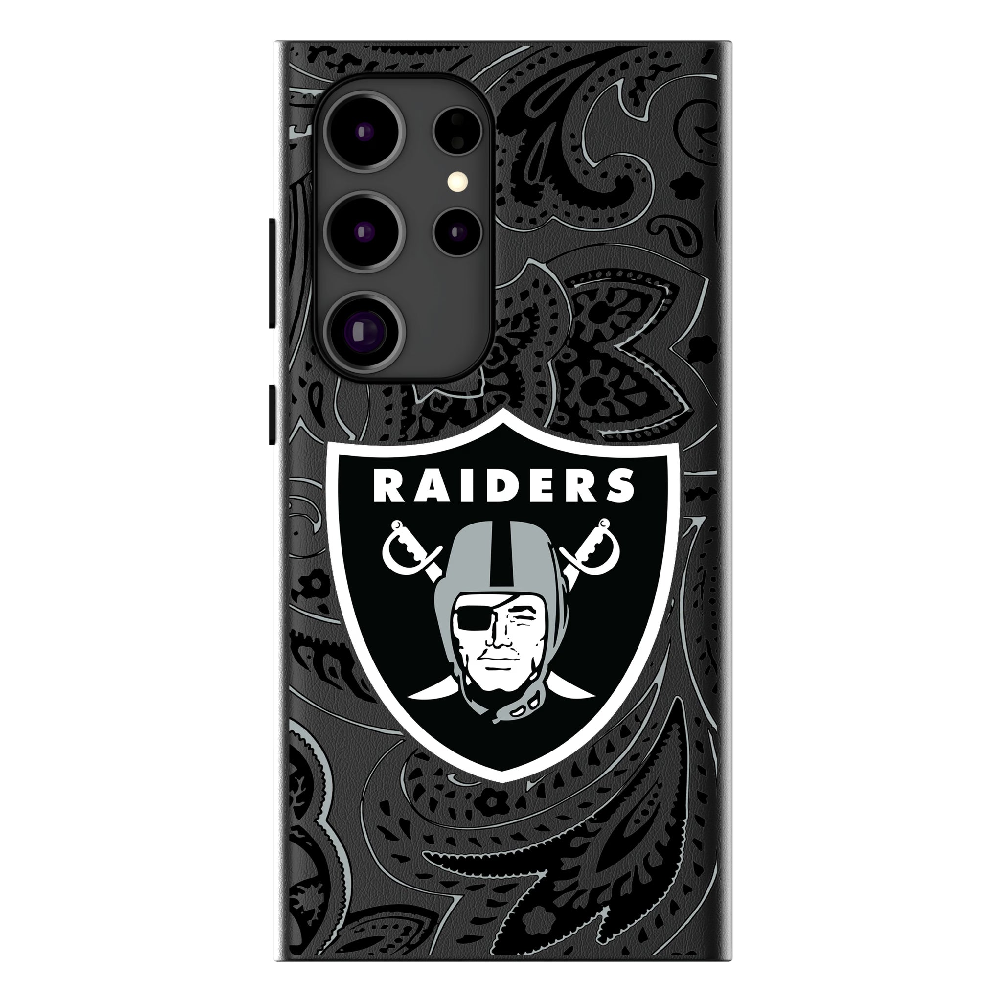 Las Vegas Raiders Paisley Galaxy MagSafe Compatible Phone Case for Samsung Galaxy