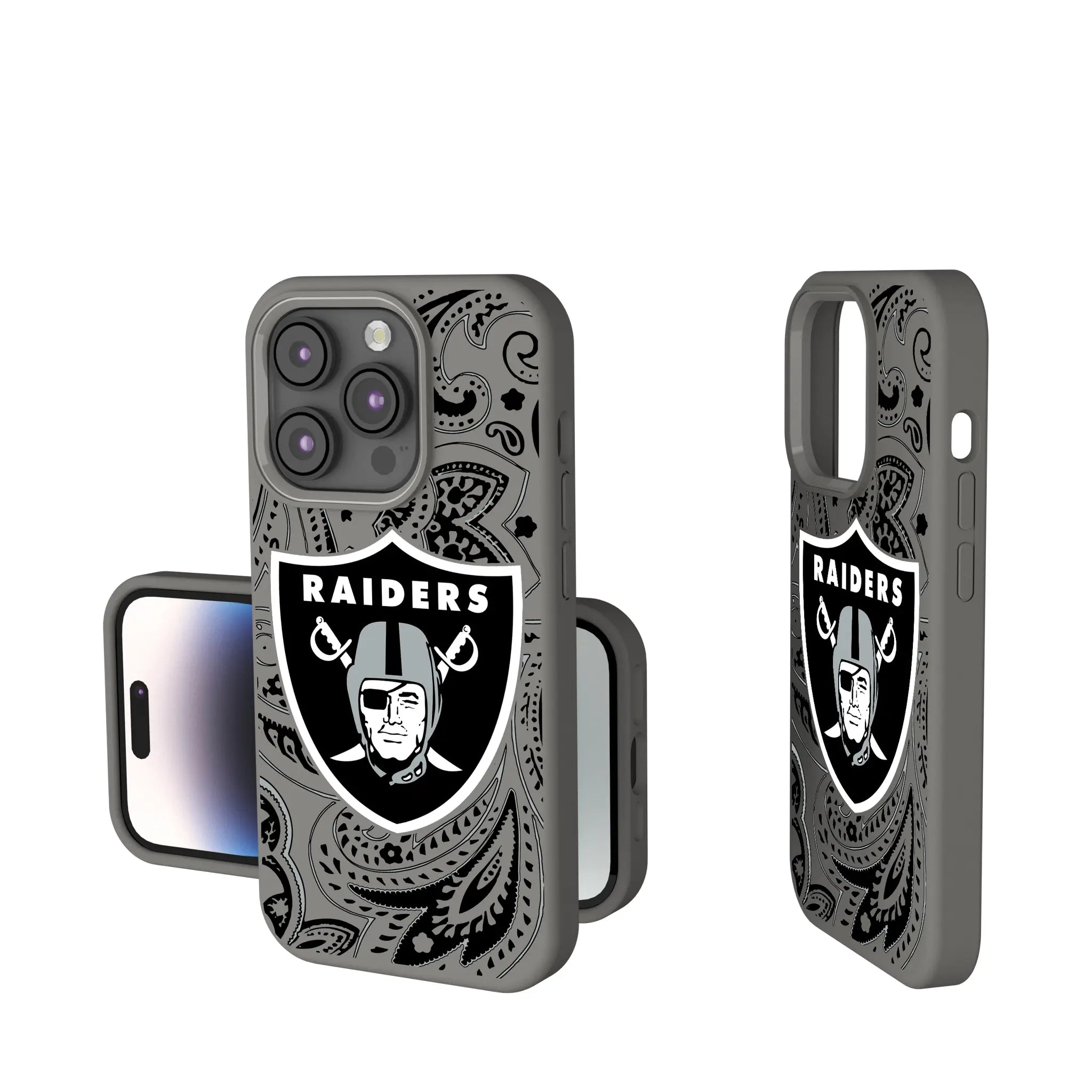 Las Vegas Raiders Paisley iPhone Soft Touch Phone Case for Apple iPhone
