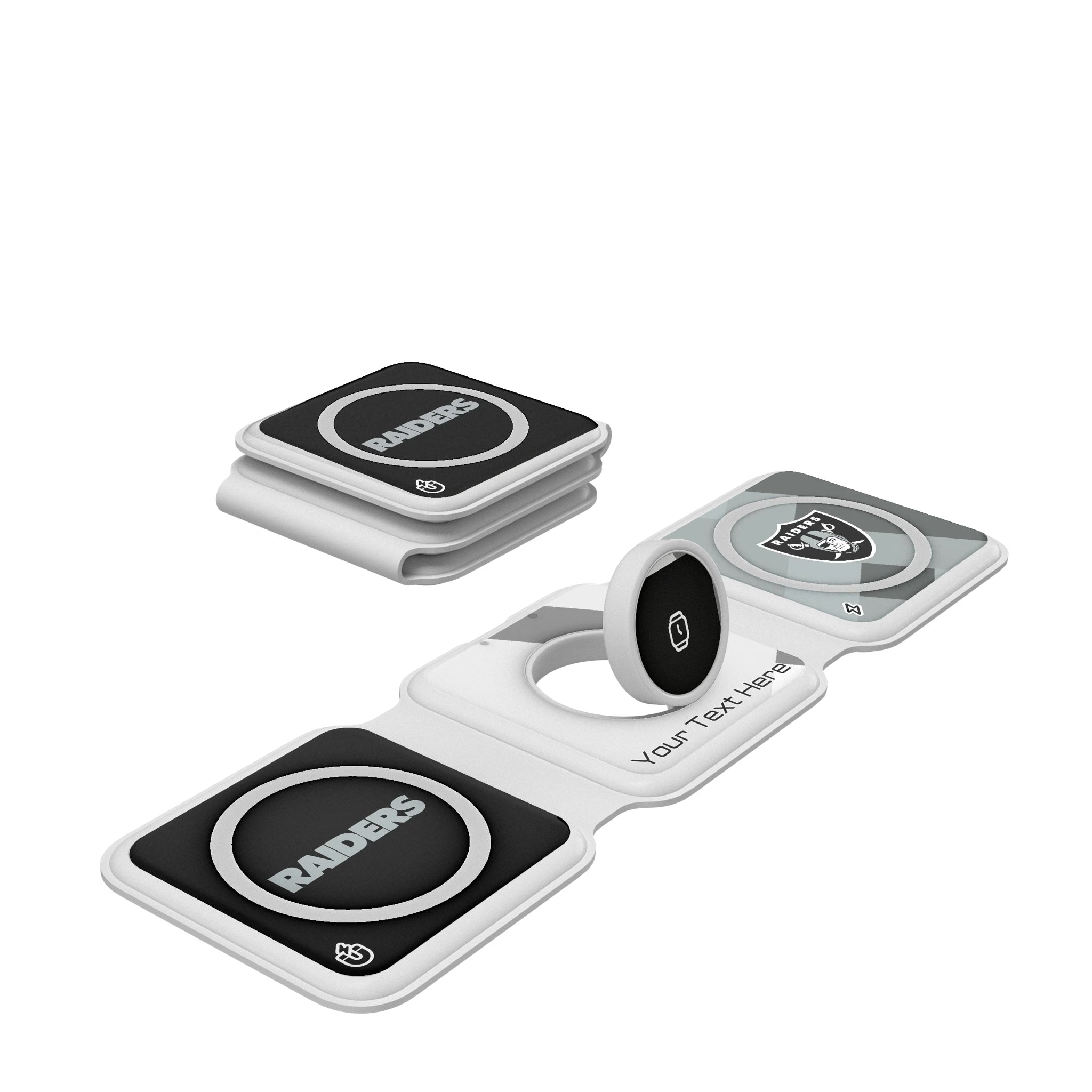 Las Vegas Raiders Personalized Color Block Foldable 3 in 1 Charger