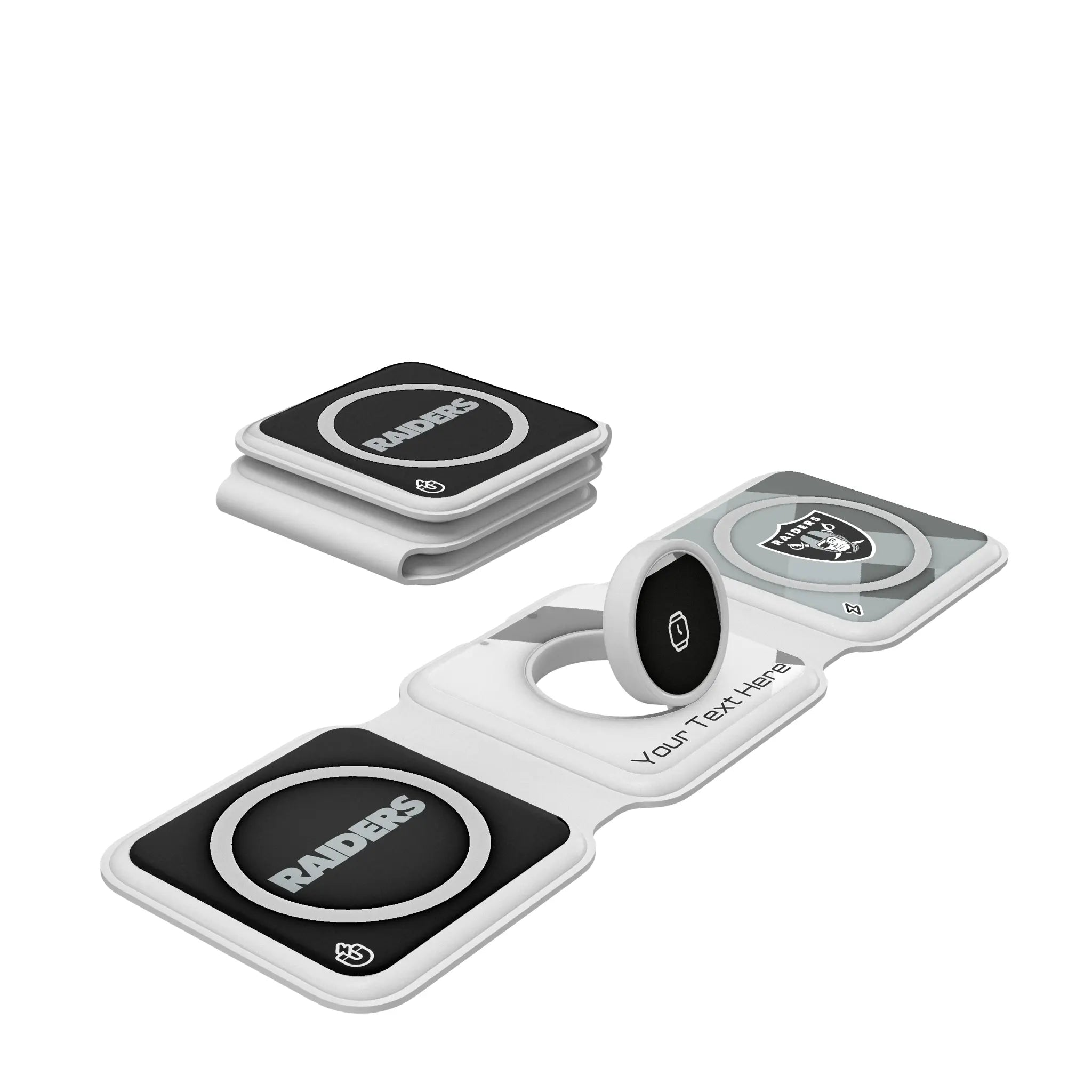 Las Vegas Raiders Personalized Color Block Foldable 3 in 1 Charger