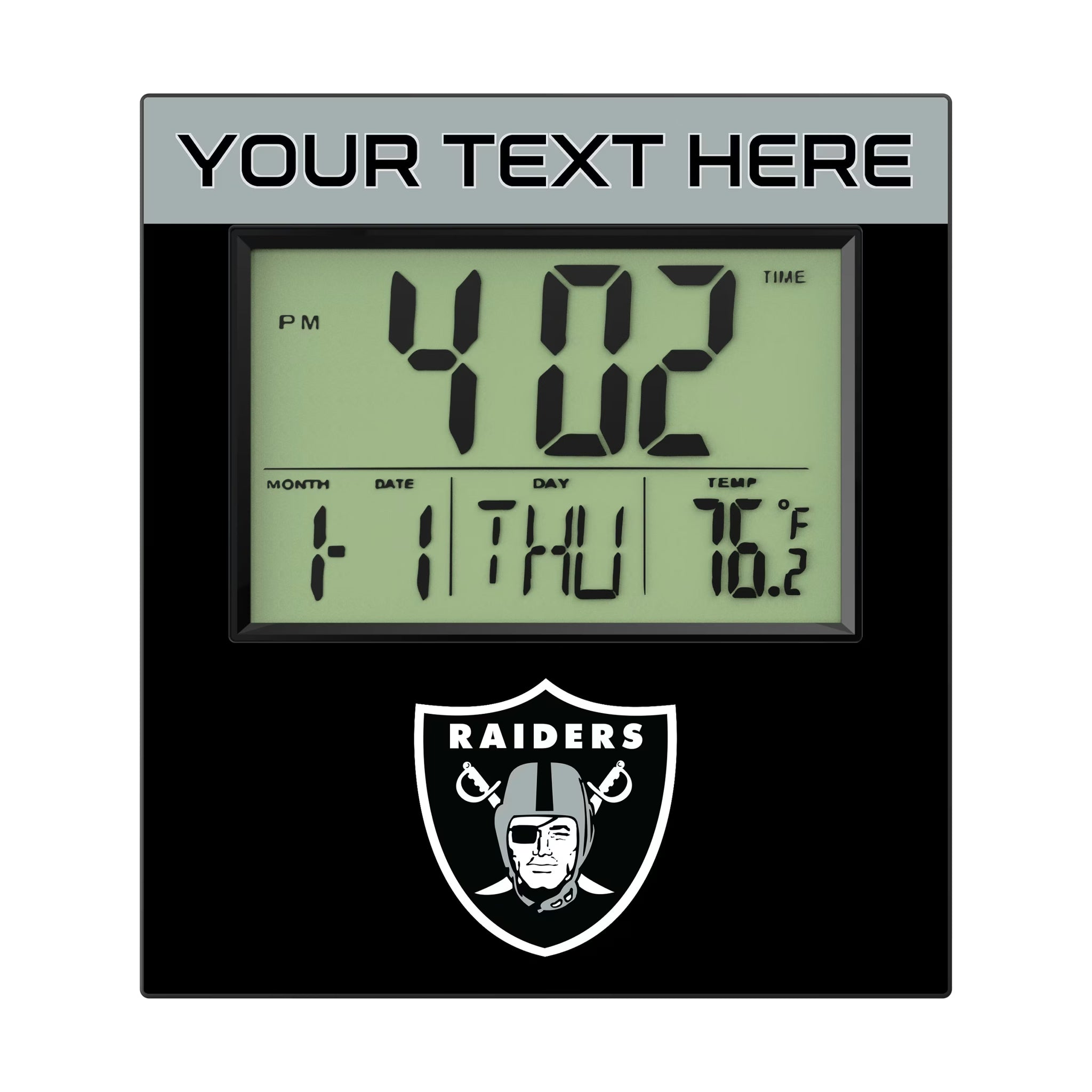 Las Vegas Raiders Personalized Color Block Wall Clock