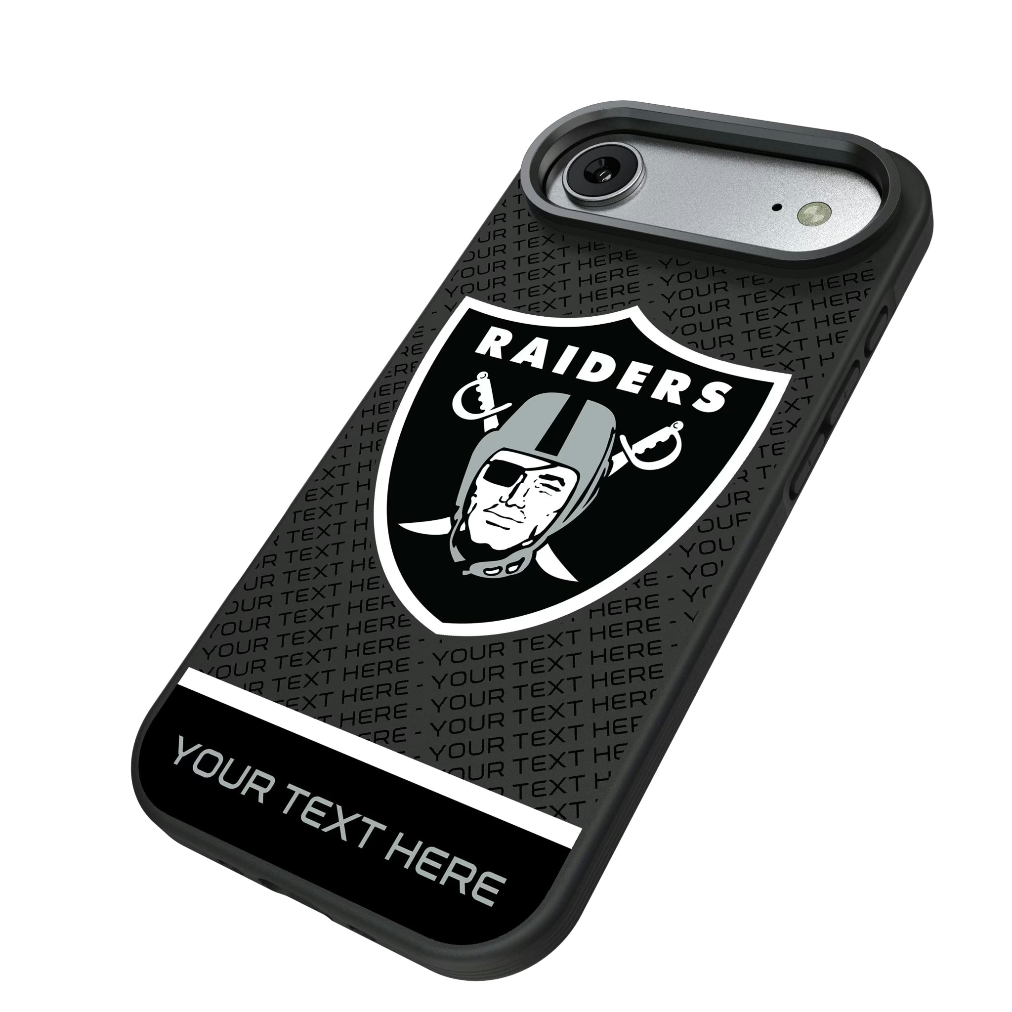 Las Vegas Raiders Personalized EndZone Plus iPhone Bump Phone Case for Apple iPhone - Isometric View#Device_iPhone Air