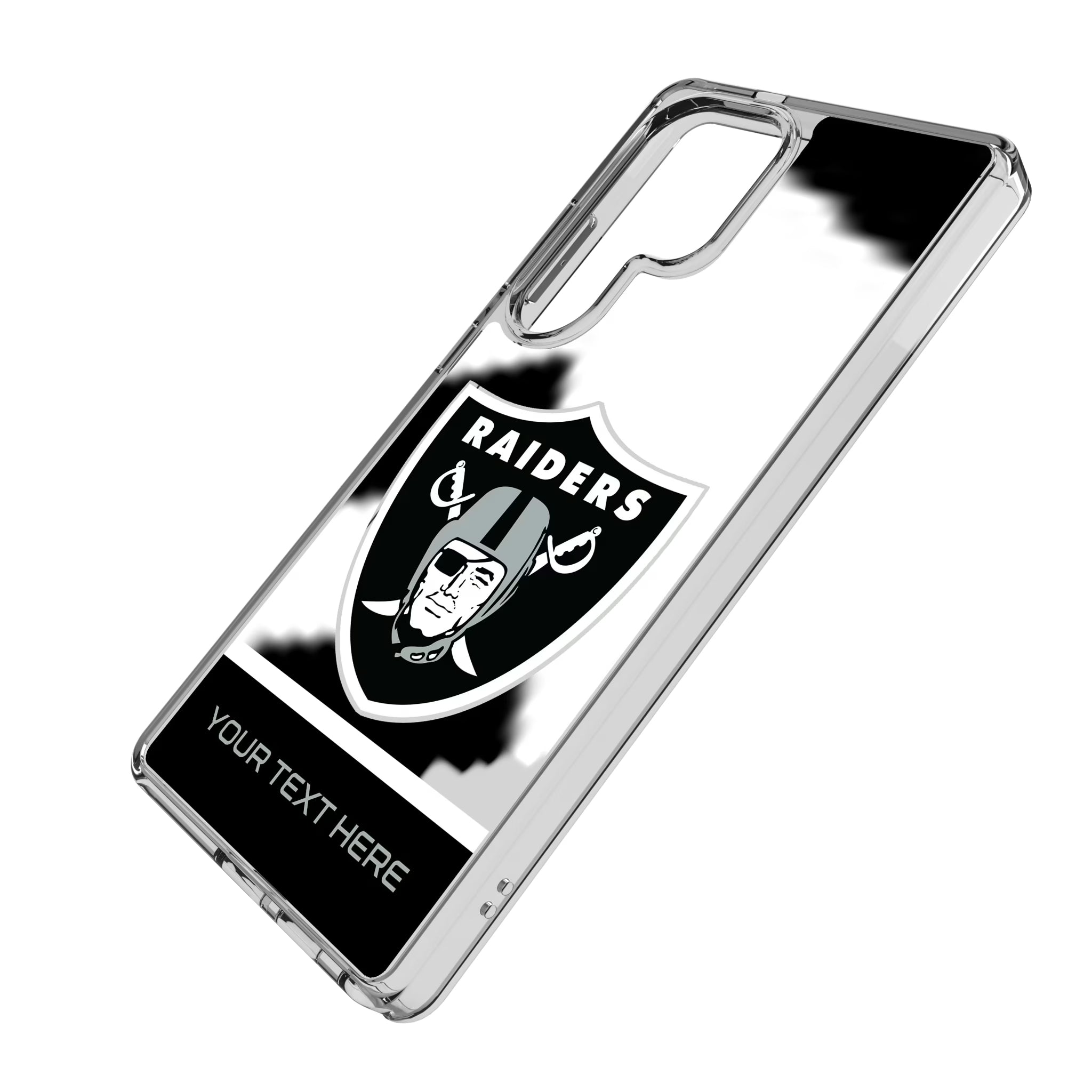 Las Vegas Raiders Personalized EndZone Plus Galaxy Clear Phone Case for Samsung Galaxy - Isometric View