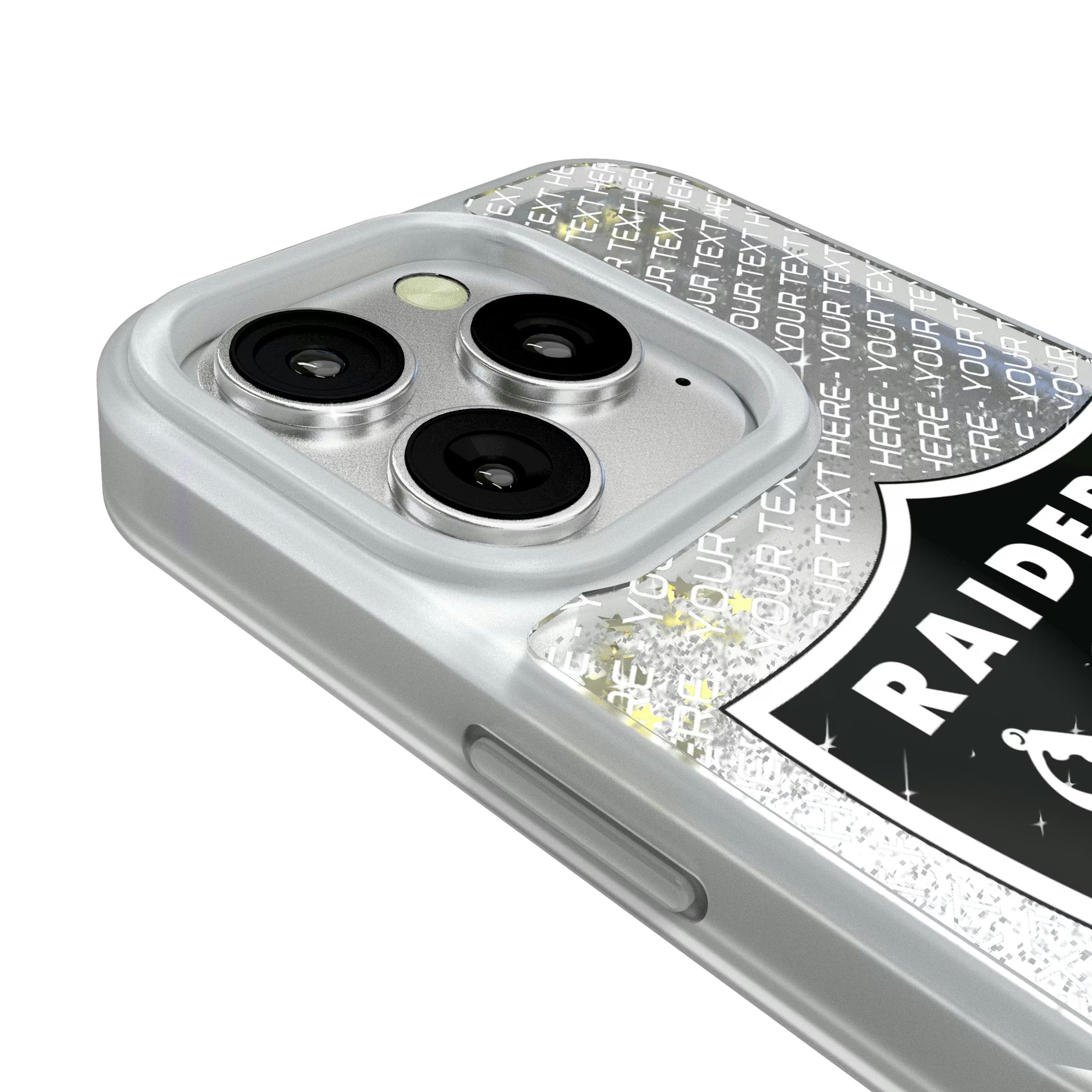 Las Vegas Raiders Personalized EndZone Plus iPhone Glitter Phone Case for Apple iPhone - Detail#Device_iPhone 16 Pro