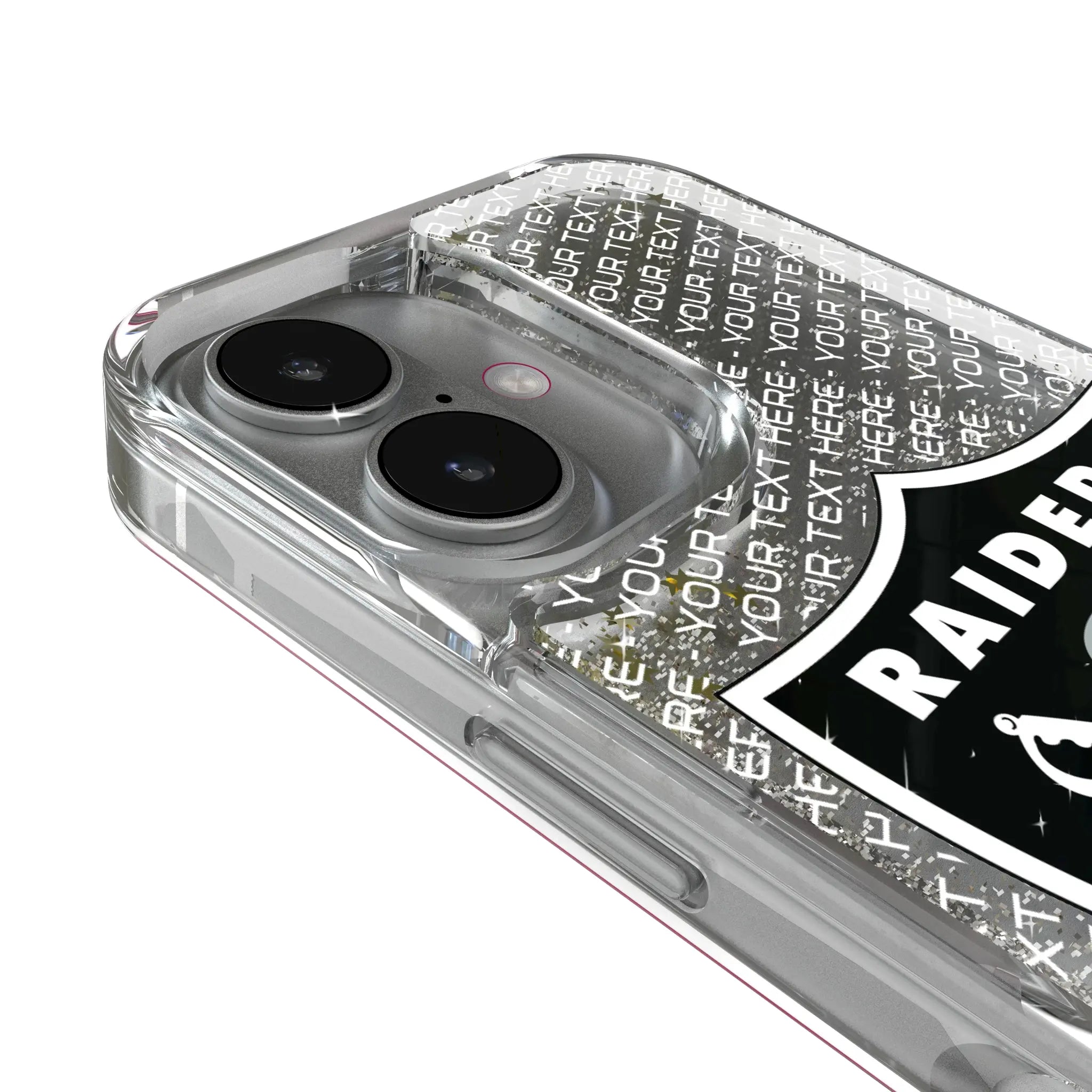 Las Vegas Raiders Personalized EndZone Plus iPhone Glitter Phone Case for Apple iPhone - Detail