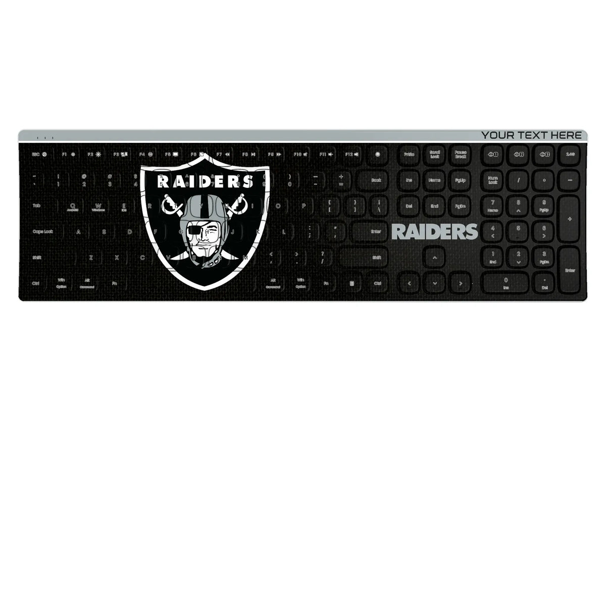 Las Vegas Raiders Personalized Endzone Solid KKB605 Curved Wireless Keyboard