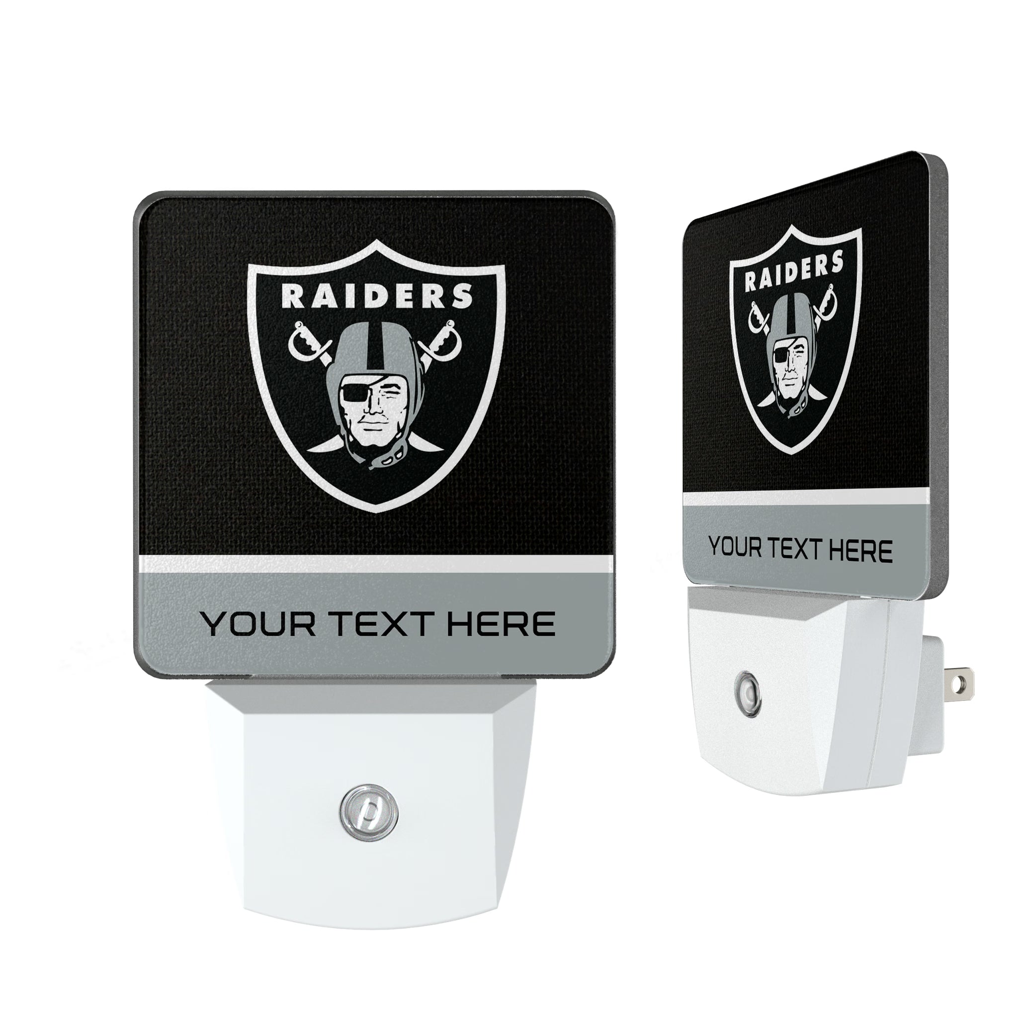 Las Vegas Raiders Personalized Endzone Solid Night Light 2-Pack