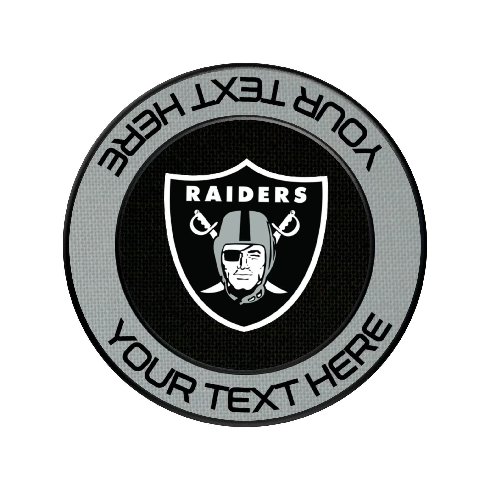 Las Vegas Raiders Personalized Endzone Solid Popsockets Round Magnetic