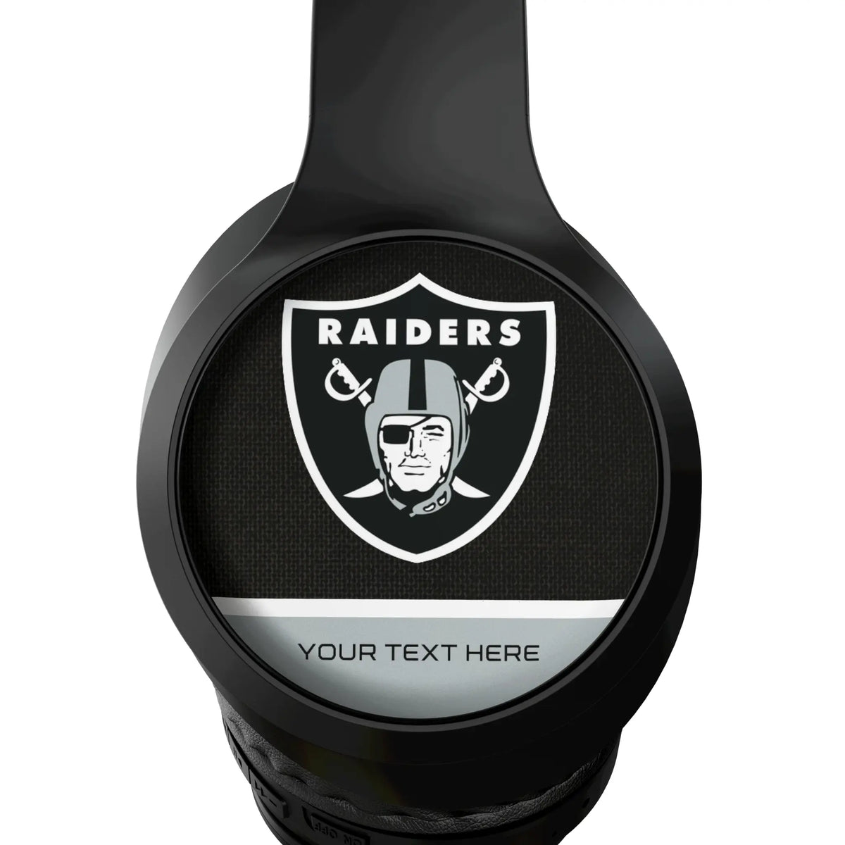 Las Vegas Raiders Personalized Endzone Solid Wireless Over-Ear Headphones With Case - Detail
