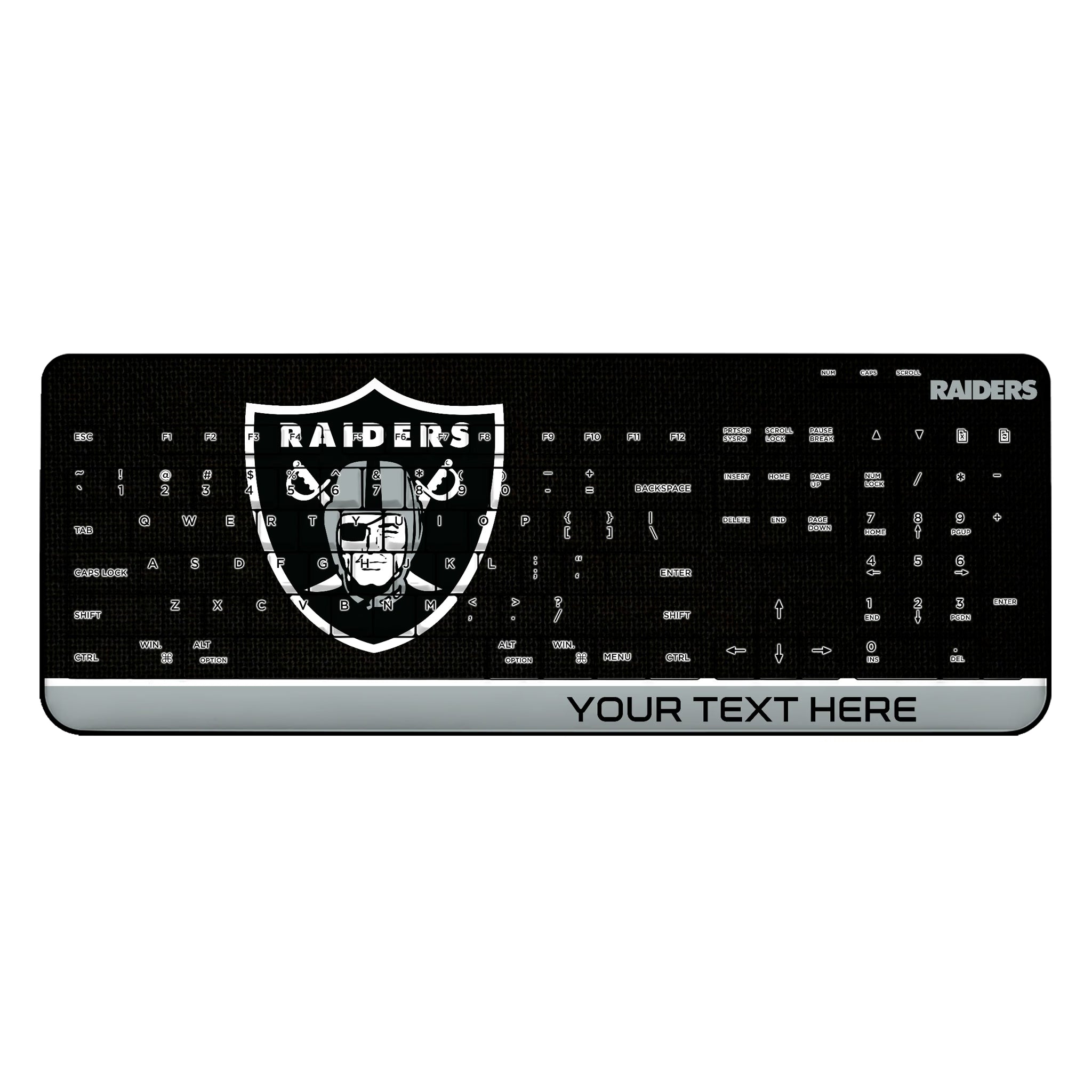 Las Vegas Raiders Personalized Endzone Solid Wireless USB Keyboard