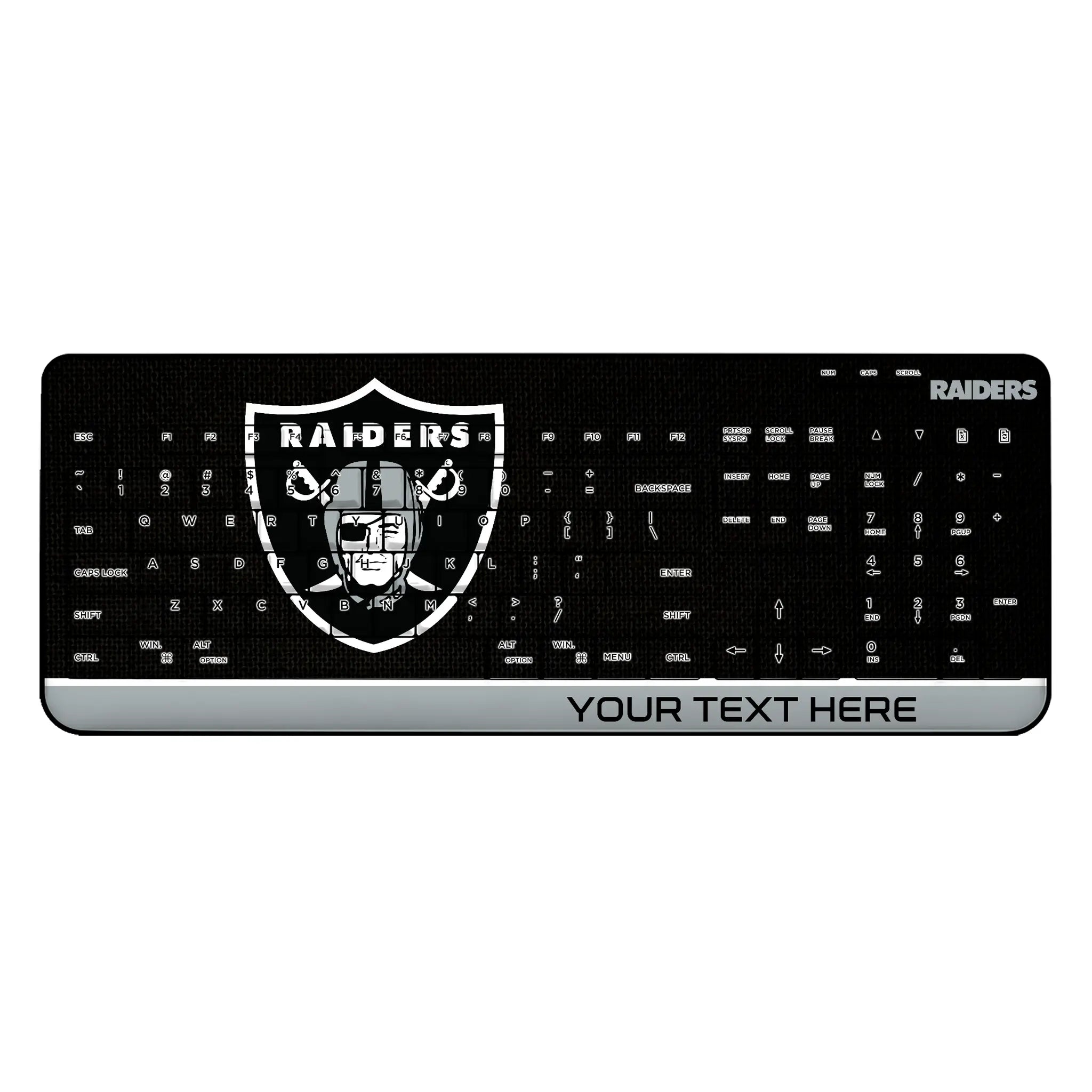 Las Vegas Raiders Personalized Endzone Solid Wireless USB Keyboard