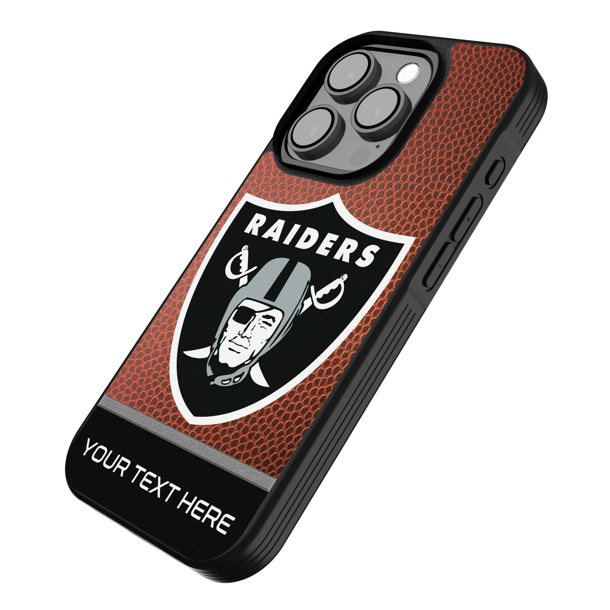 Las Vegas Raiders Personalized Football iPhone Bump Phone Case for Apple iPhone - Isometric View