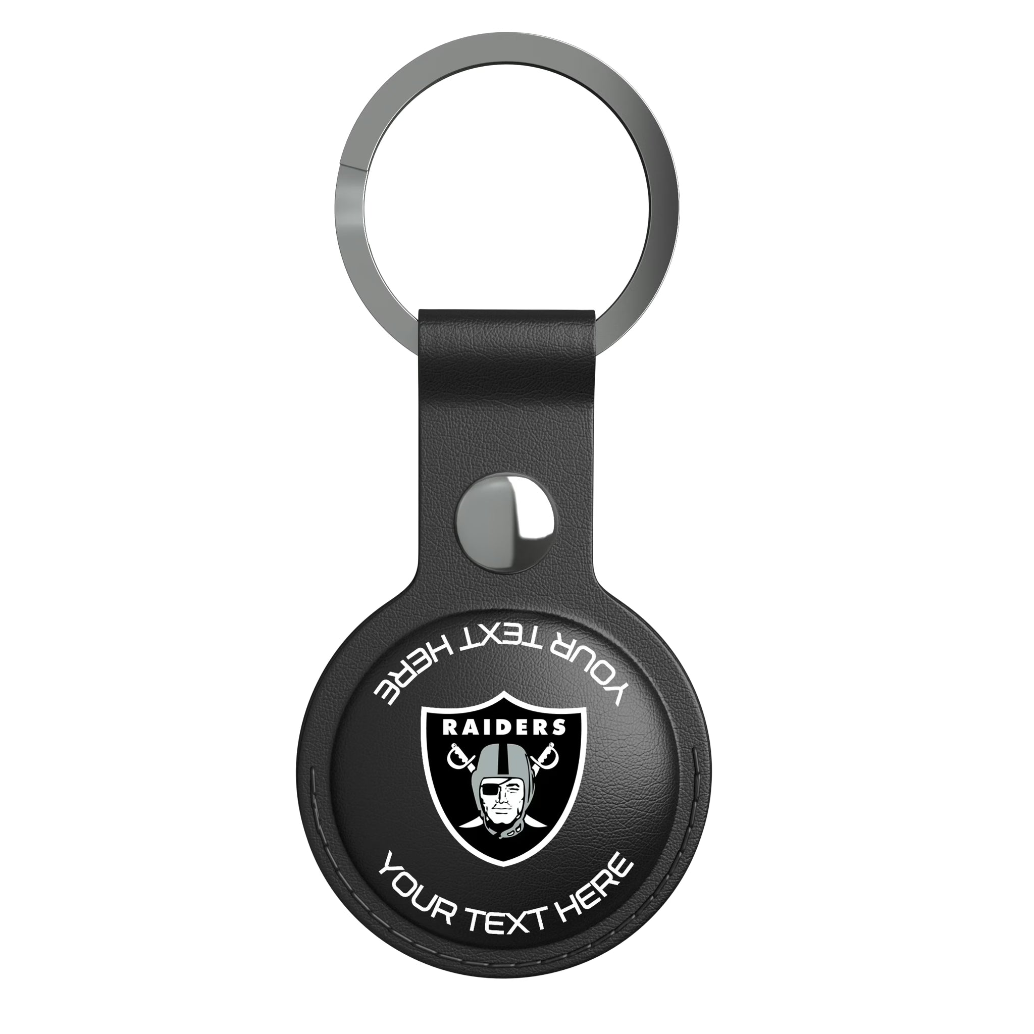 Las Vegas Raiders Personalized Insignia AirTag Black Airtag Holder