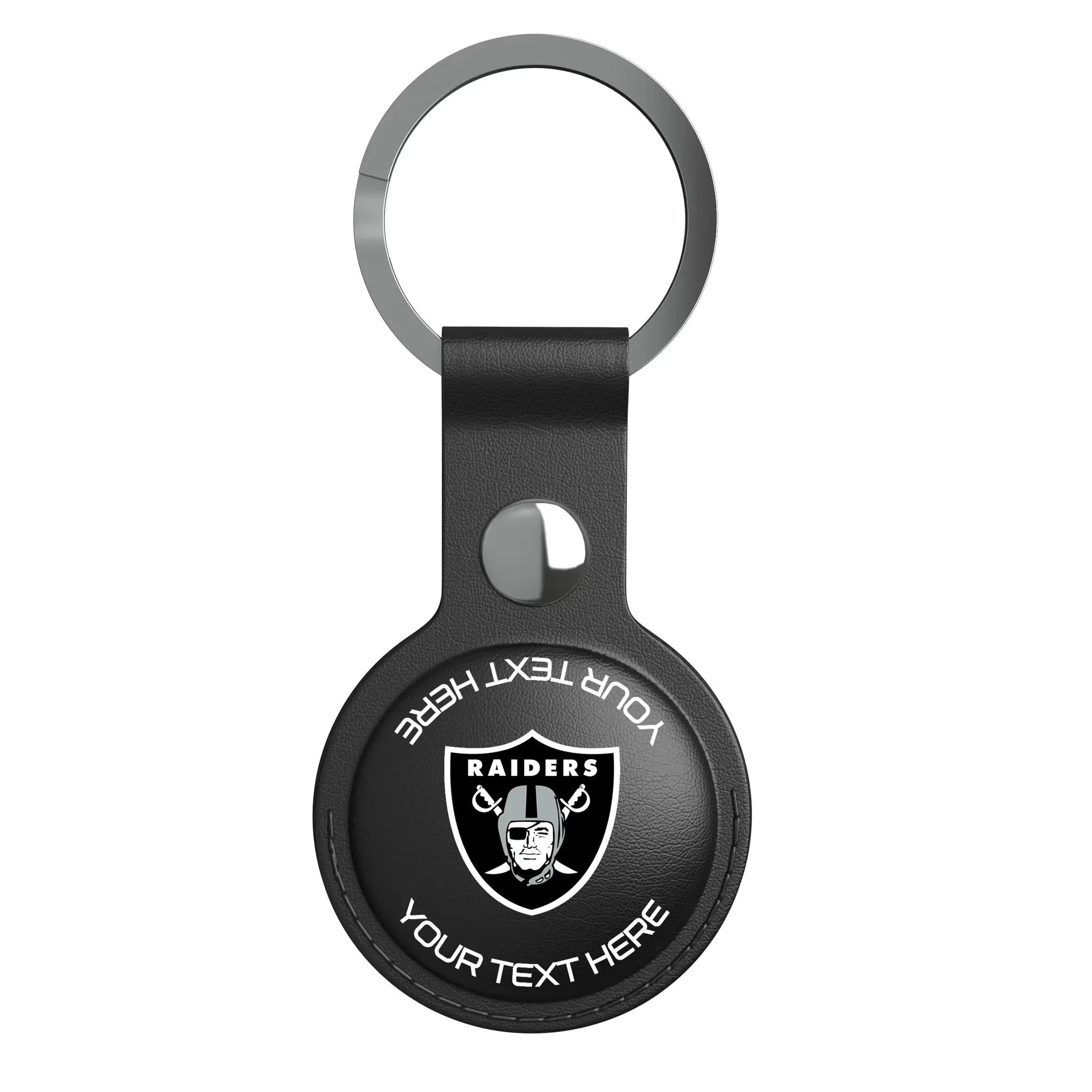 Las Vegas Raiders Personalized Insignia AirTag Black Airtag Holder