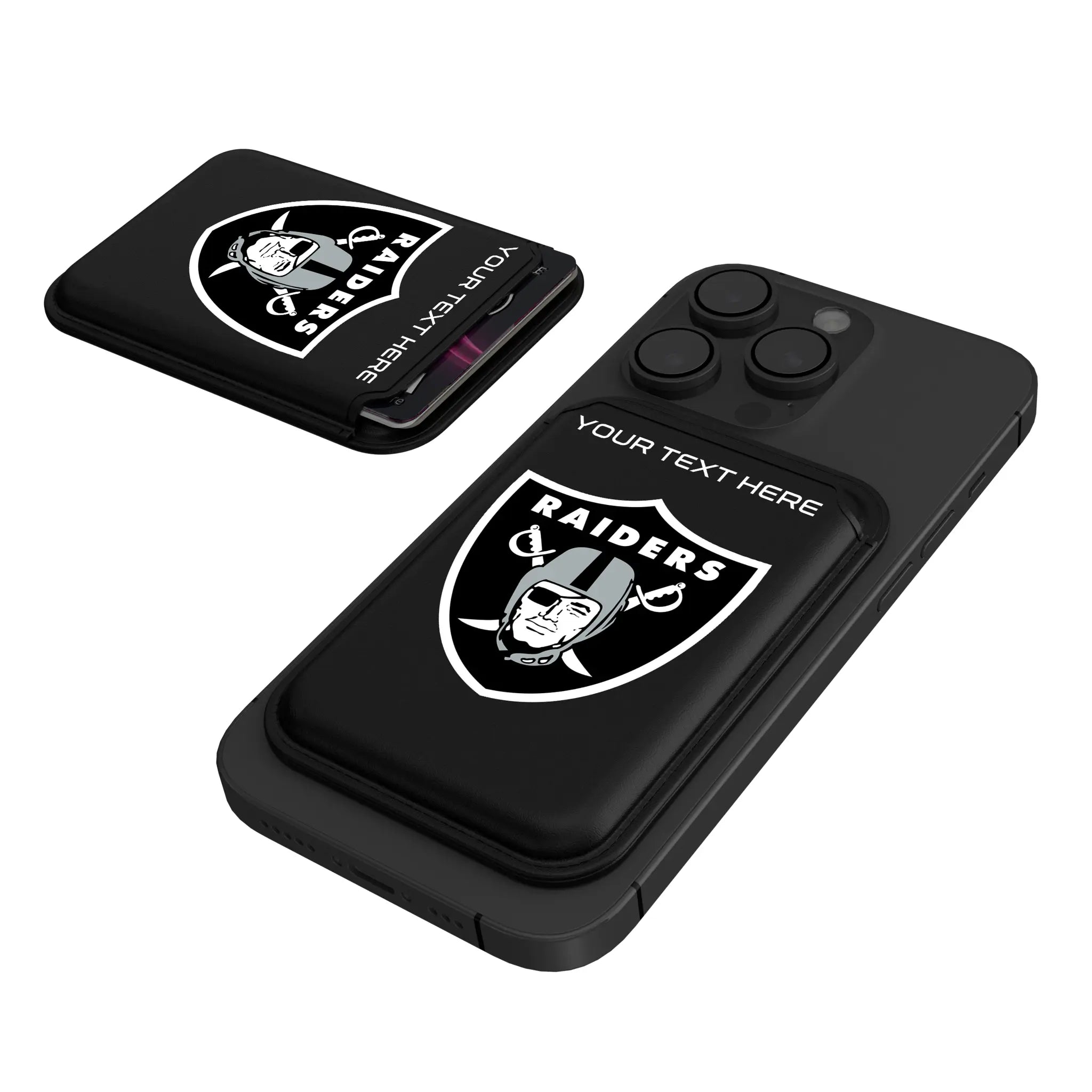 Las Vegas Raiders Personalized Insignia Black Magnetic Credit Card Wallet