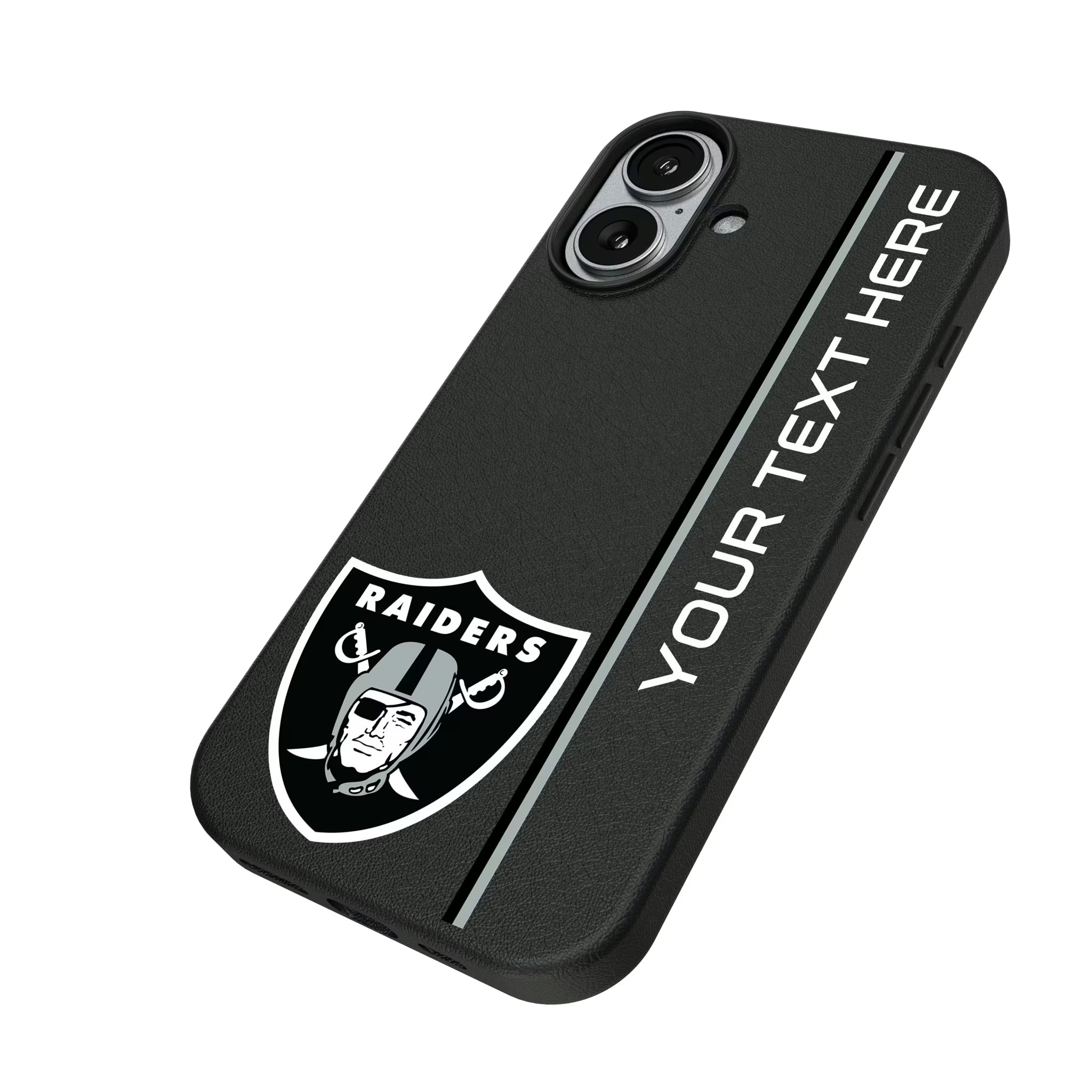 Las Vegas Raiders Personalized Sidebard iPhone MagSafe Compatible Phone Case for Apple iPhone - Isometric View#Device_iPhone 17