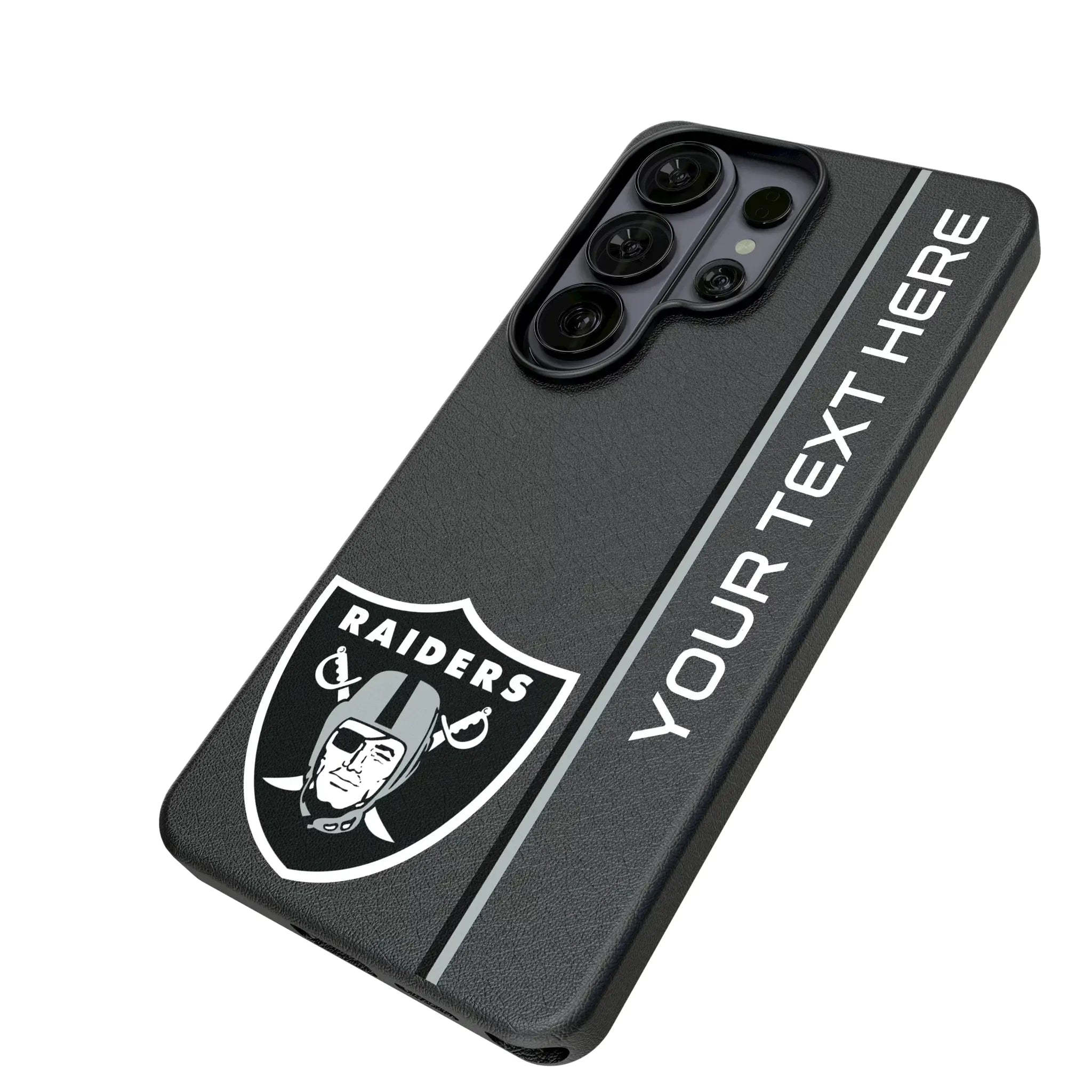 Las Vegas Raiders Personalized Sidebard Galaxy MagSafe Compatible Phone Case for Samsung Galaxy - Isometric View#Device_Galaxy S26 Ultra