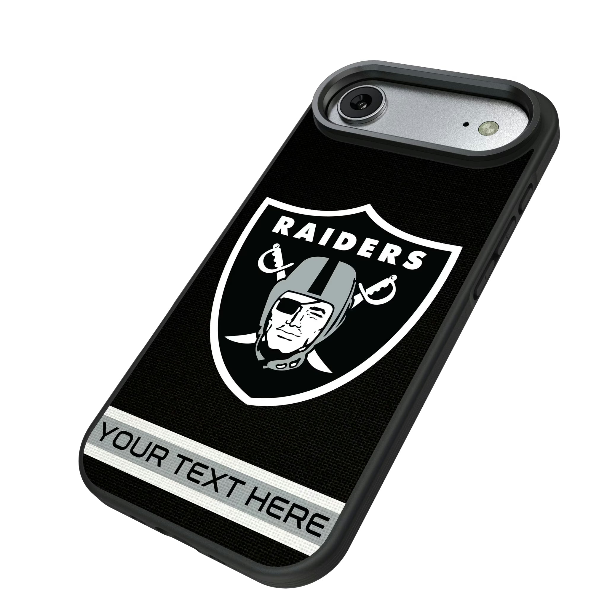 Las Vegas Raiders Personalized Stripe iPhone Bump Phone Case for Apple iPhone - Isometric View#Device_iPhone Air