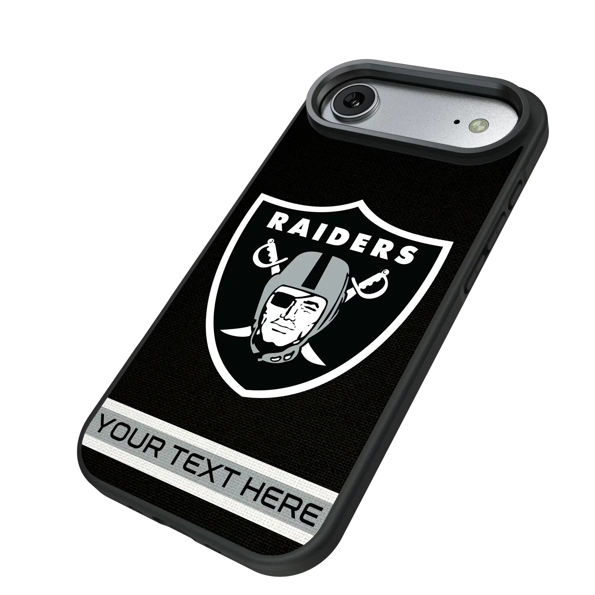 Las Vegas Raiders Personalized Stripe iPhone Bump Phone Case for Apple iPhone - Isometric View#Device_iPhone Air