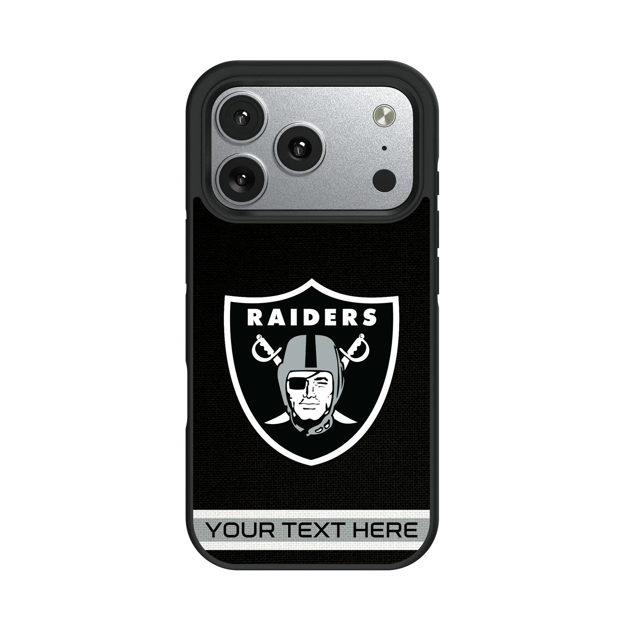Las Vegas Raiders Personalized Stripe iPhone Bump Phone Case for Apple iPhone#Device_iPhone 17 Pro