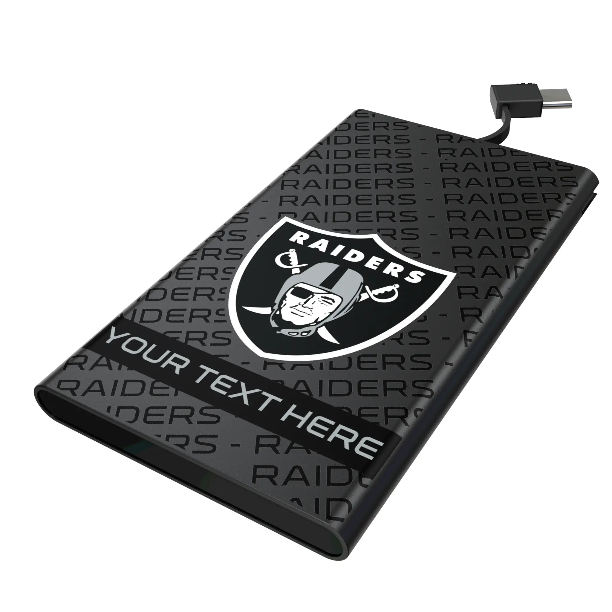 Las Vegas Raiders Personalized Tilt 5000mAh Flat Power Bank