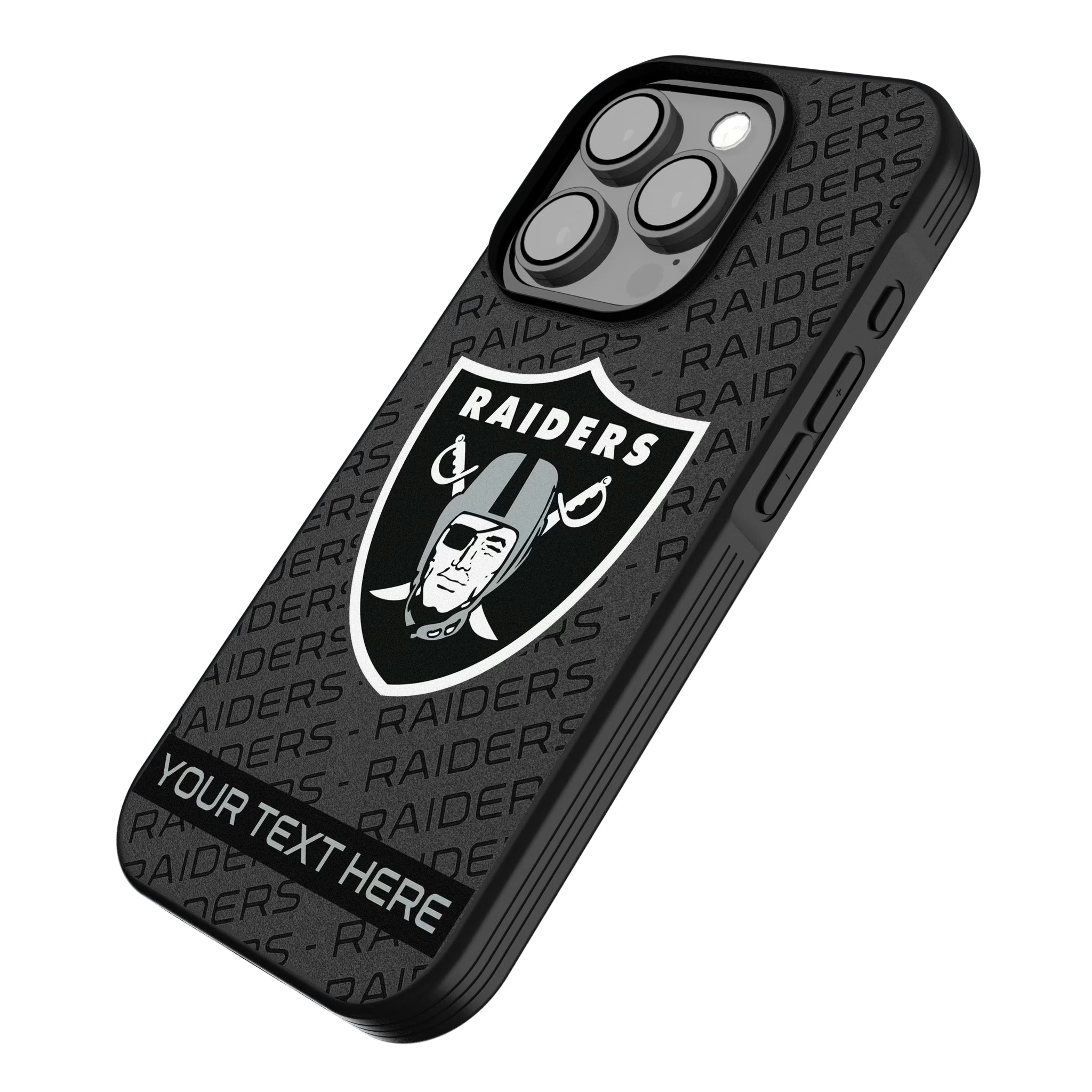 Las Vegas Raiders Personalized Tilt iPhone Bump Phone Case for Apple iPhone - Isometric View